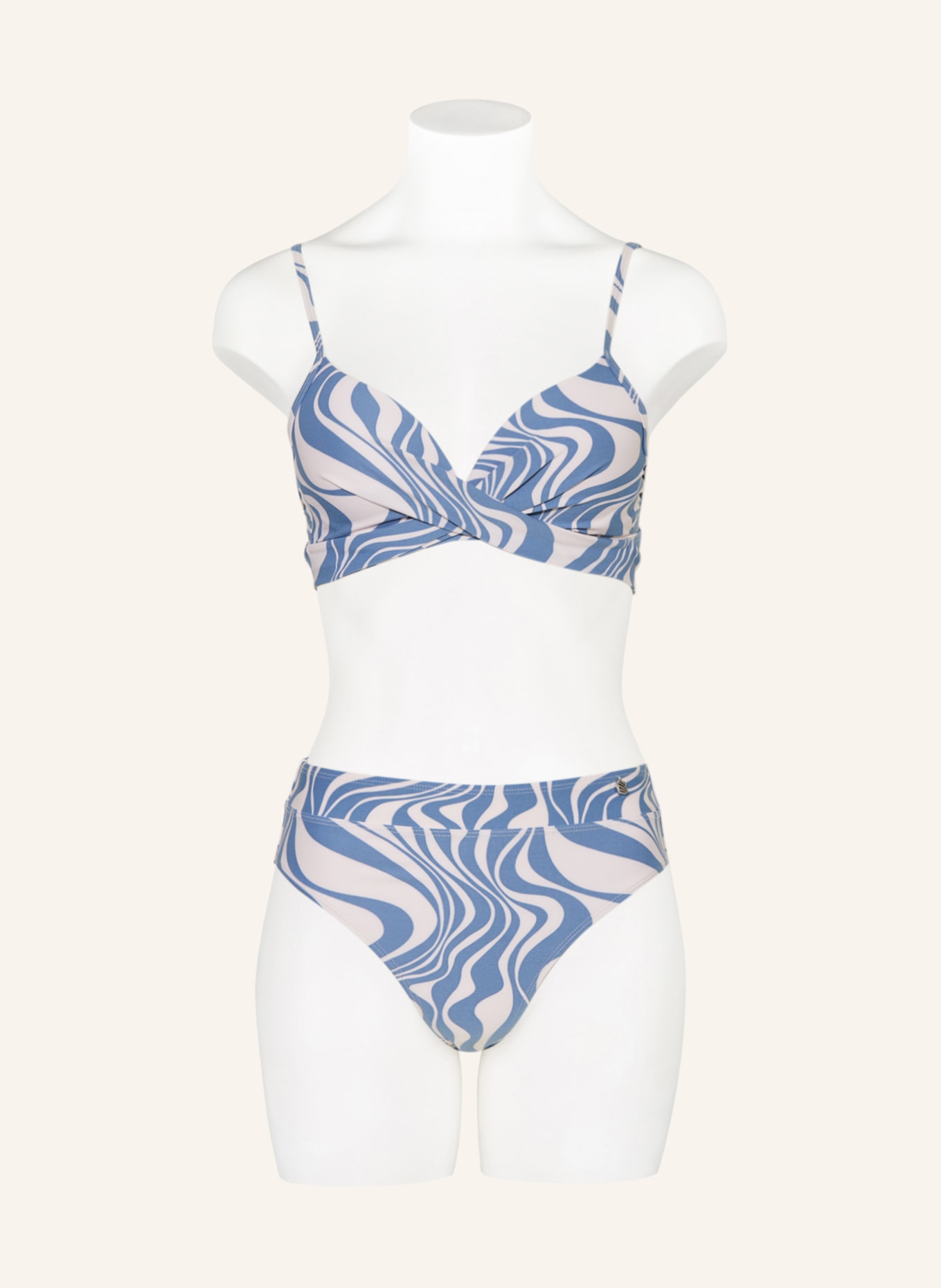 BEACHLIFE High-waist bikini bottoms SWIRL, Color: LIGHT BLUE/ ECRU (Image 2)