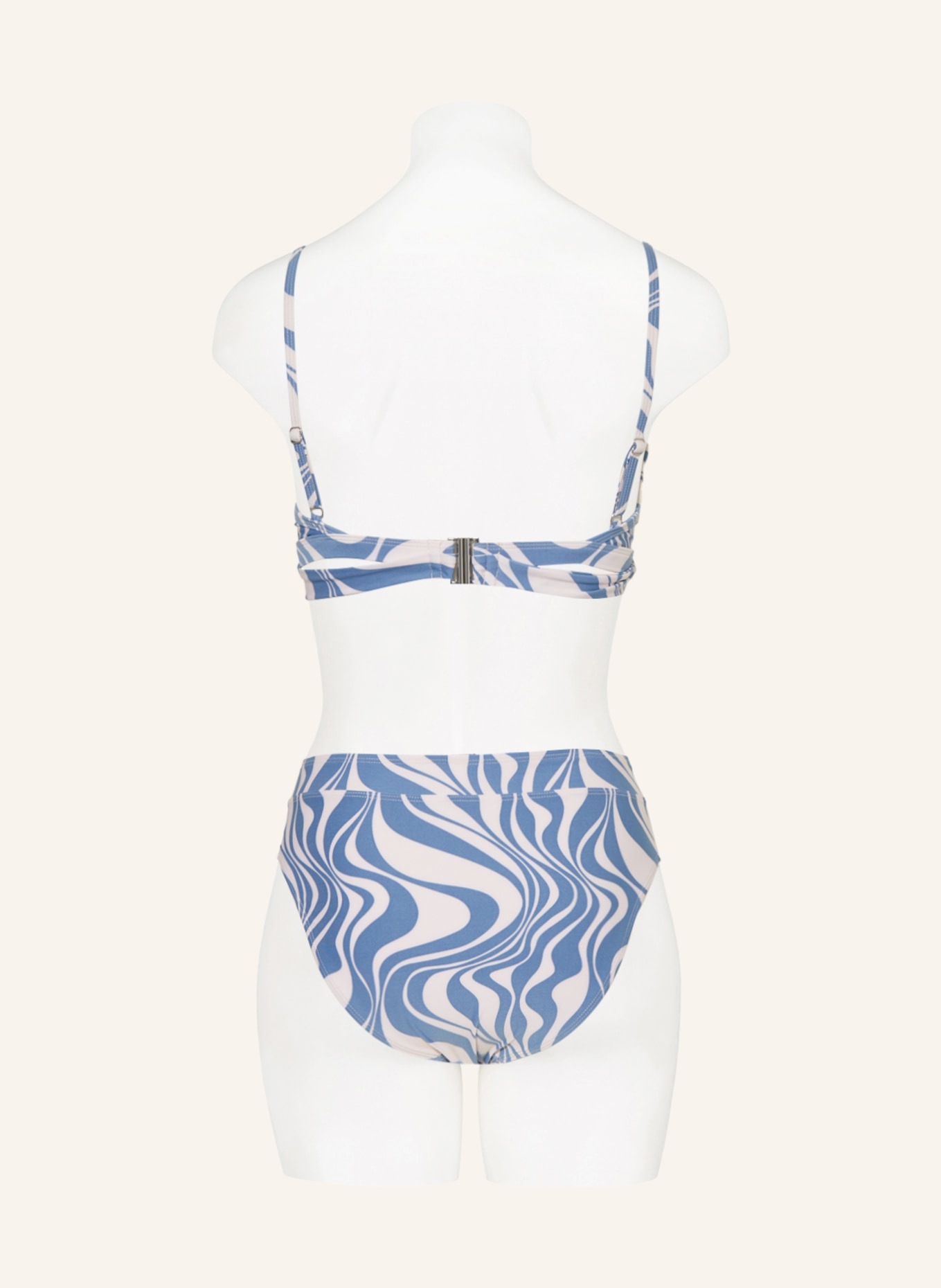 BEACHLIFE High-waist bikini bottoms SWIRL, Color: LIGHT BLUE/ ECRU (Image 3)