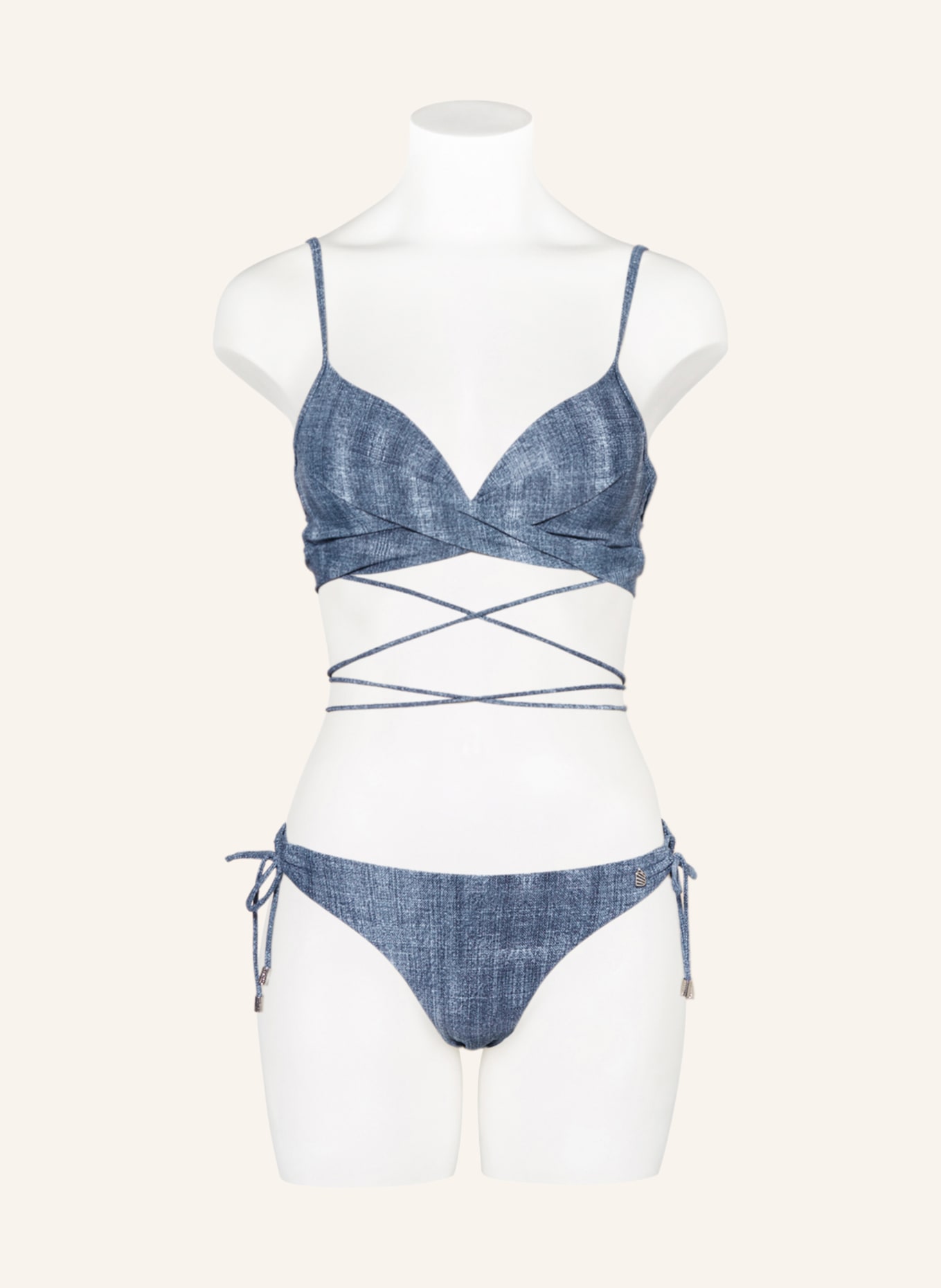 BEACHLIFE Bralette bikini top DENIM, Color: BLUE (Image 2)
