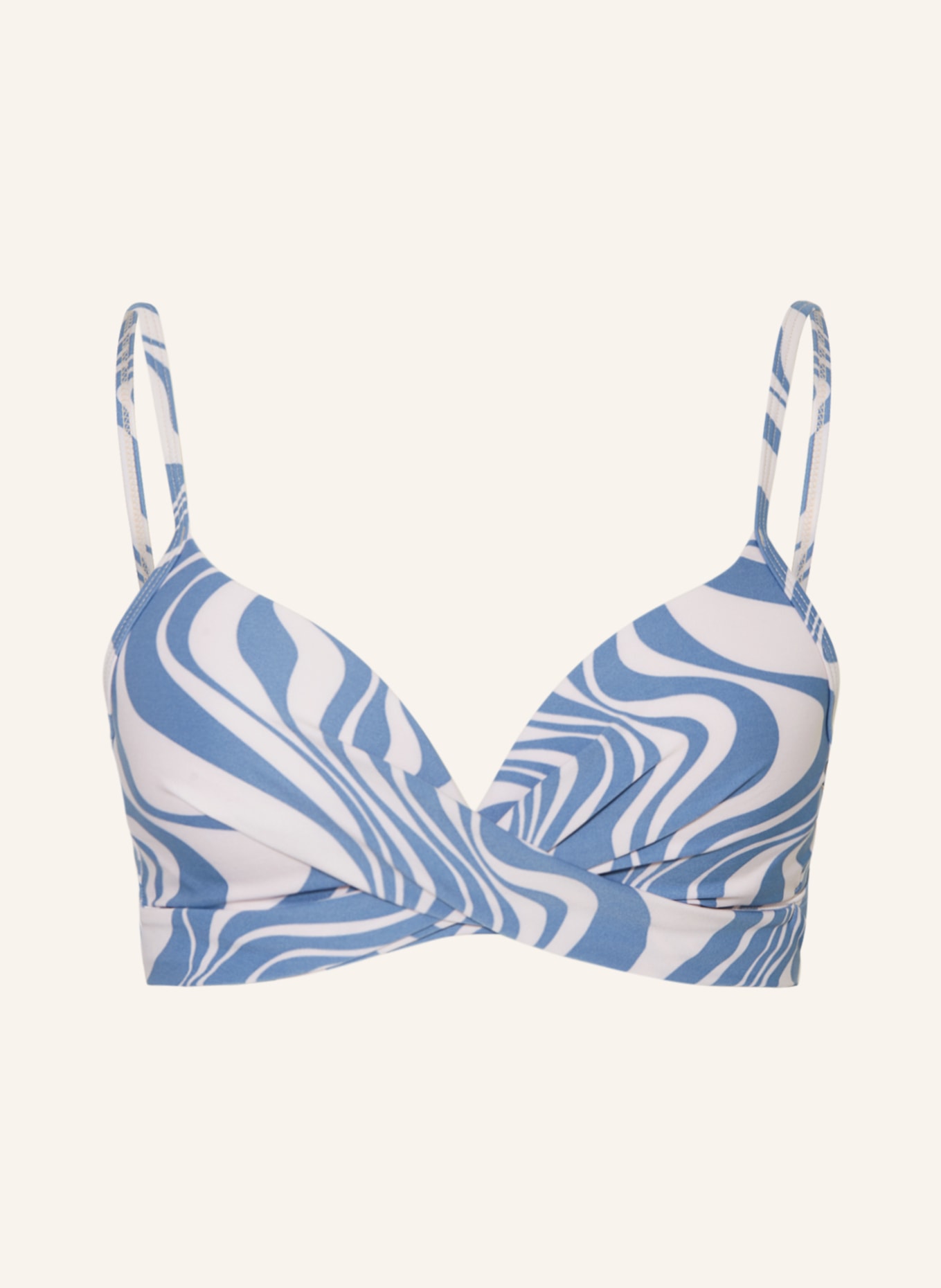 BEACHLIFE Underwired bikini top SWIRL, Color: CREAM/ BLUE (Image 1)