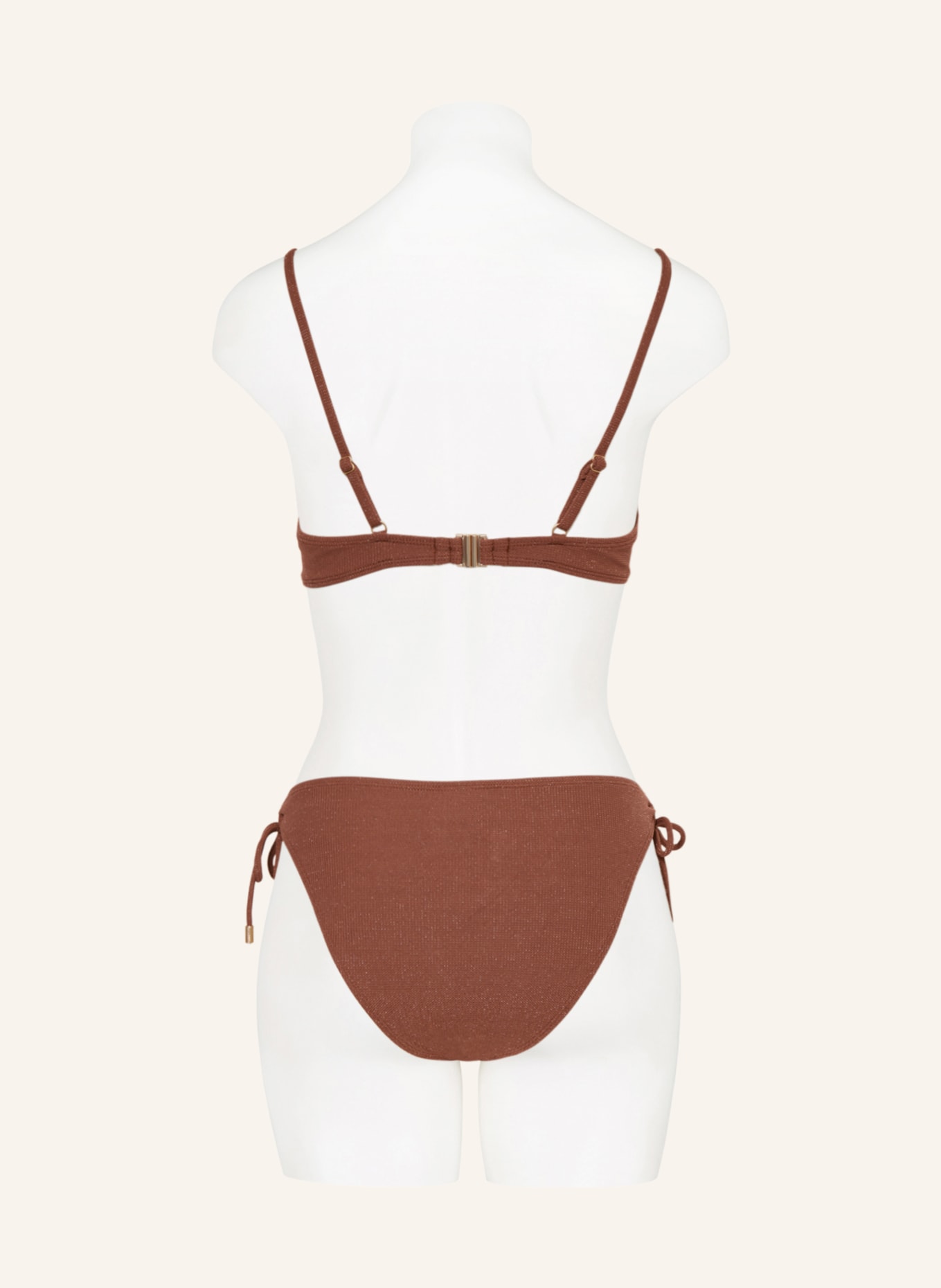 BEACHLIFE Basic-Bikini-Hose ROUGE SHIMMER mit Glitzergarn, Farbe: DUNKELROT (Bild 3)