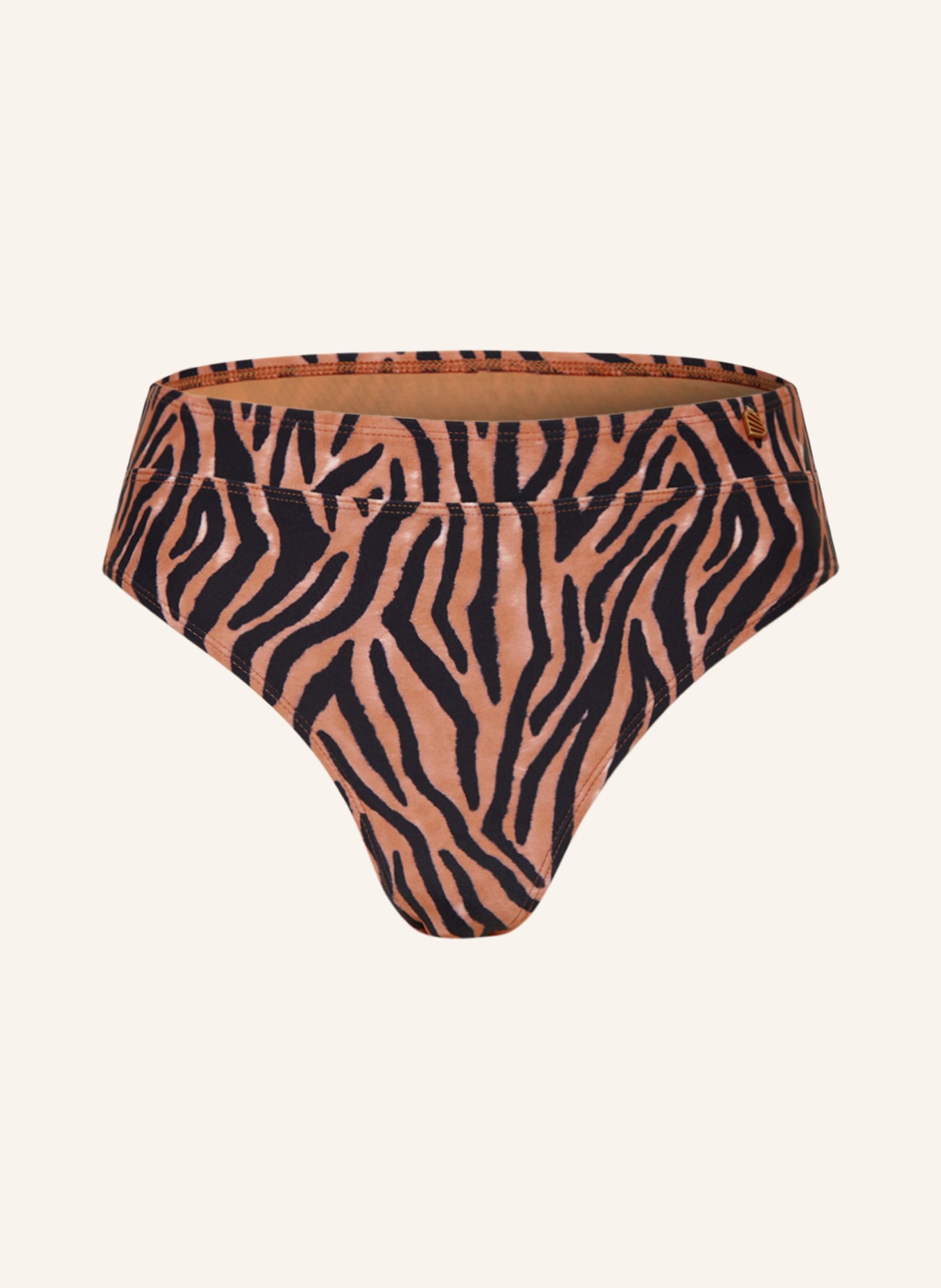 BEACHLIFE High-waist bikini bottoms SOFT ZEBRA, Color: LIGHT BROWN/ BLACK (Image 1)