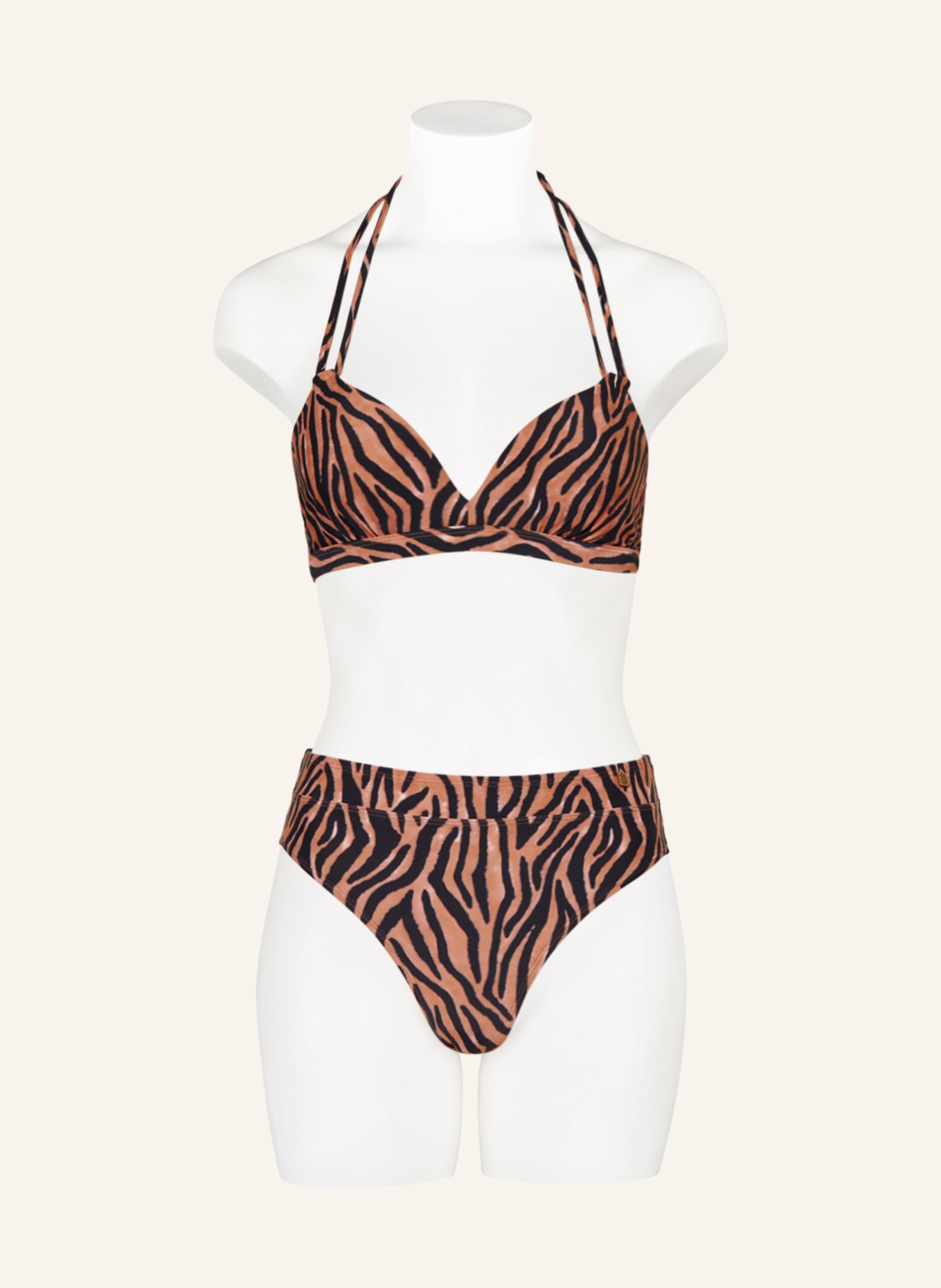 BEACHLIFE High-Waist-Bikini-Hose SOFT ZEBRA, Farbe: HELLBRAUN/ SCHWARZ (Bild 2)