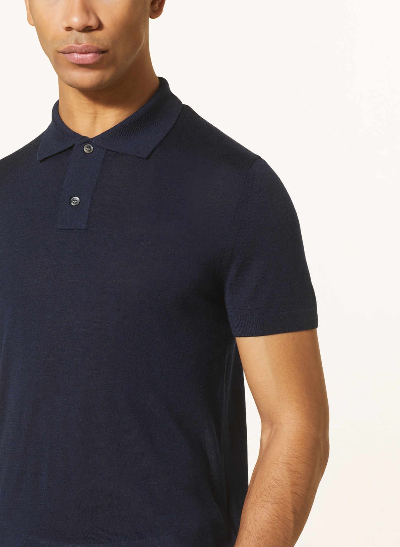 windsor. Knitted polo shirt NANDO regular fit, Color: DARK BLUE (Image 4)