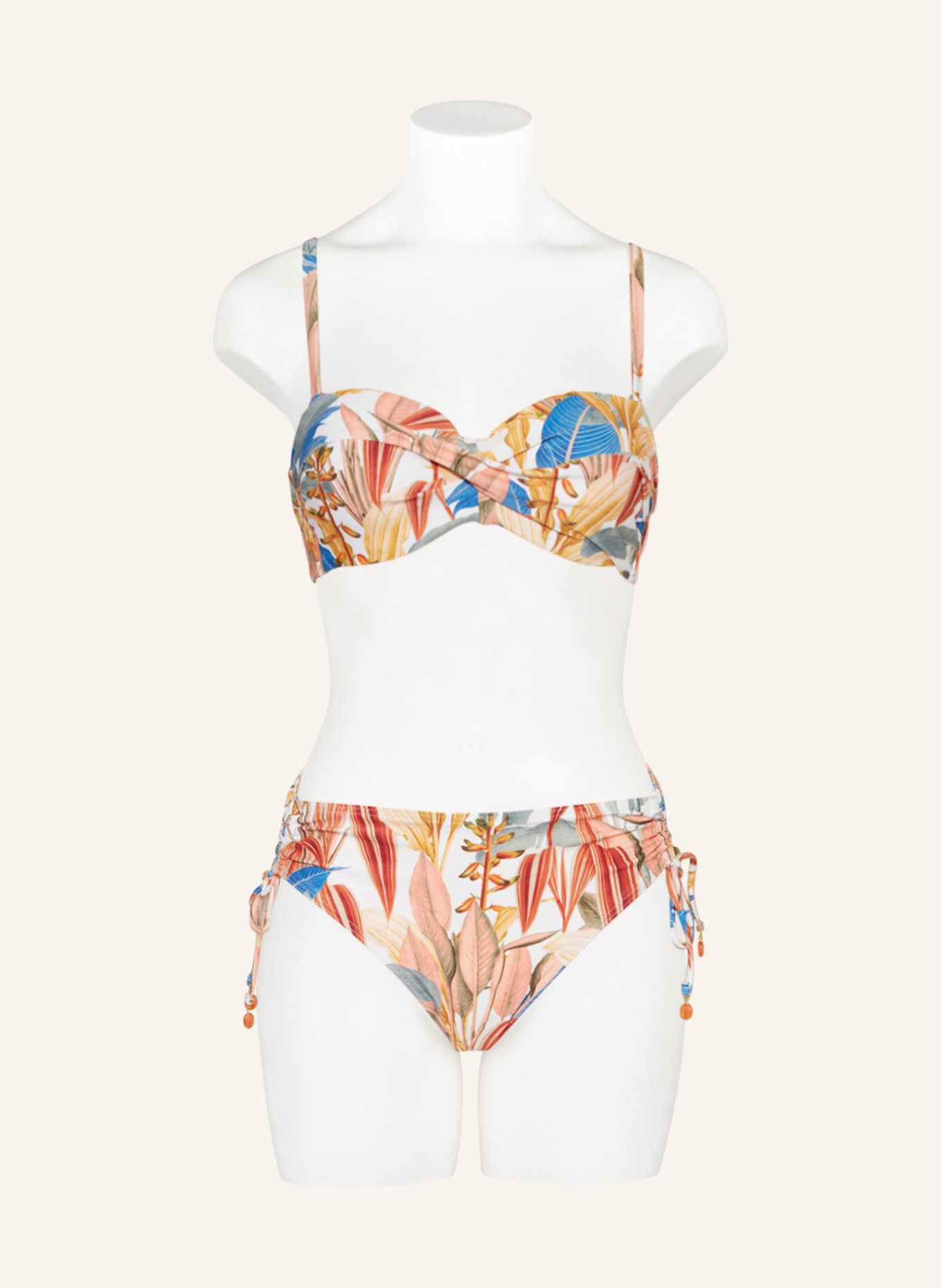CYELL High-Waist-Bikini-Hose TROPICAL CATCH, Farbe: ECRU/ LACHS/ BLAU (Bild 2)