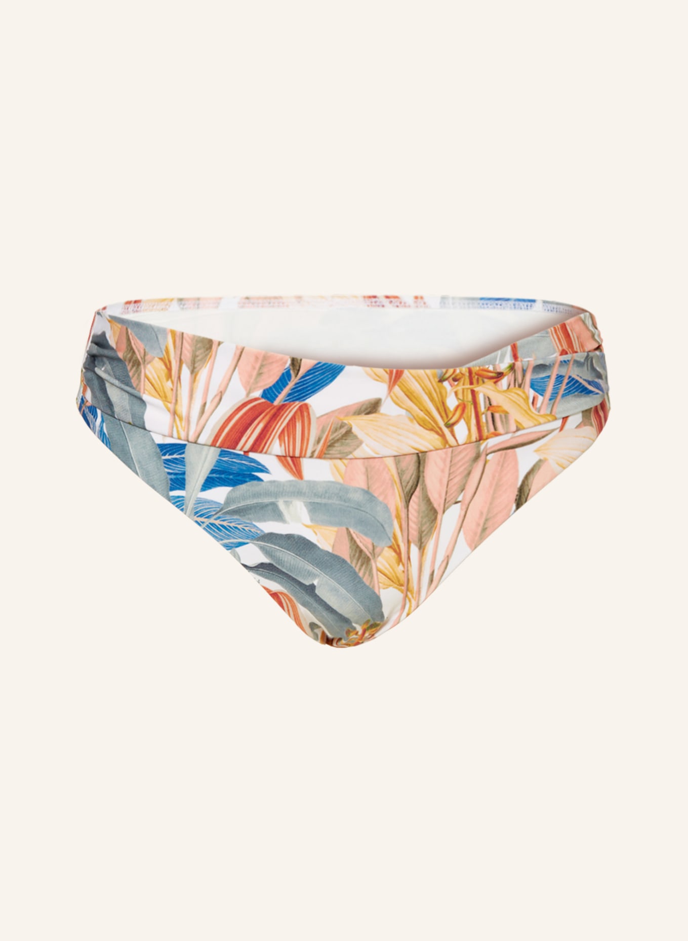 CYELL Basic bikini bottoms TROPICAL CATCH, Color: ECRU/ BLUE/ GREEN (Image 1)