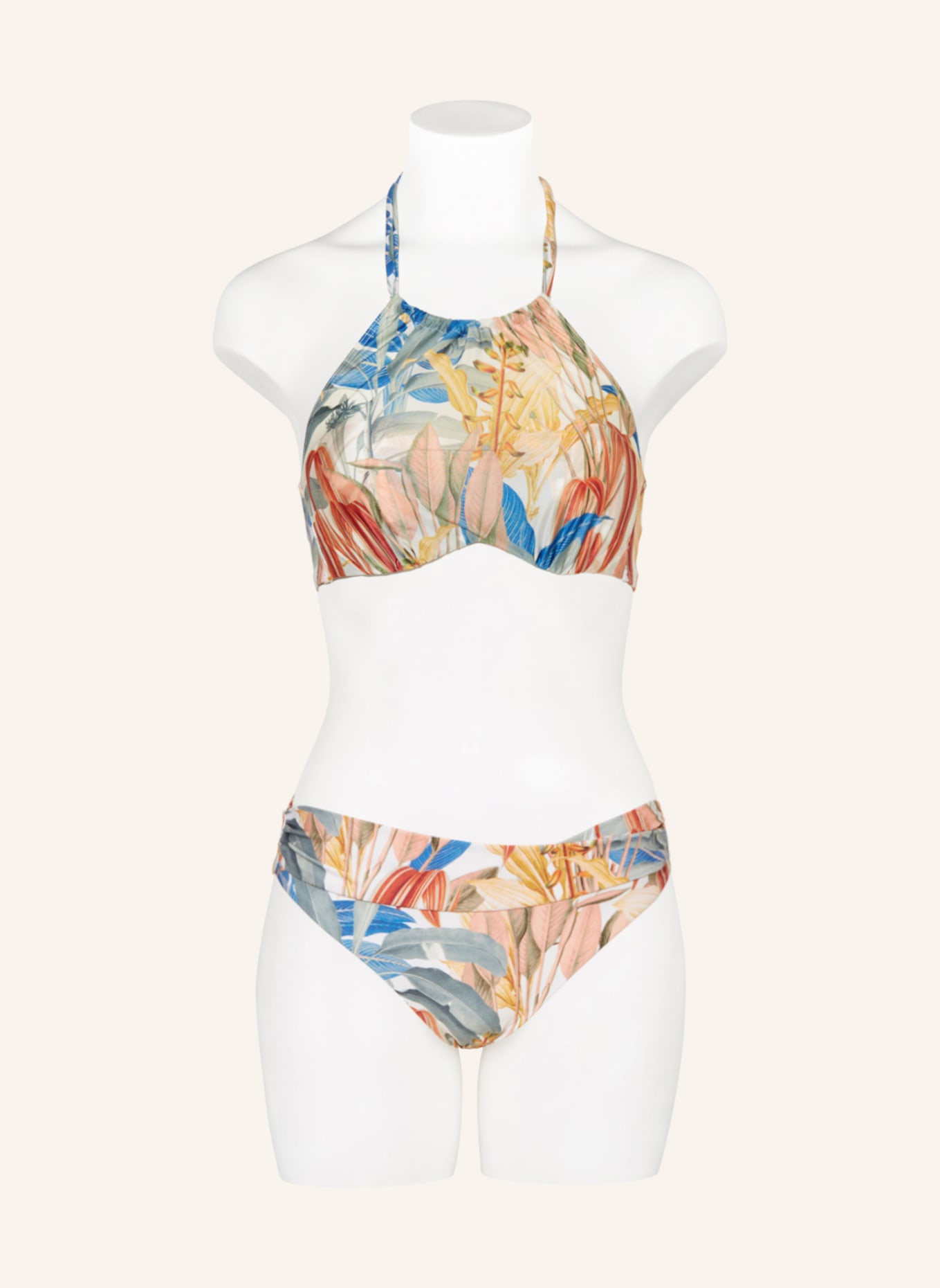 CYELL Basic-Bikini-Hose TROPICAL CATCH, Farbe: ECRU/ BLAU/ GRÜN (Bild 2)