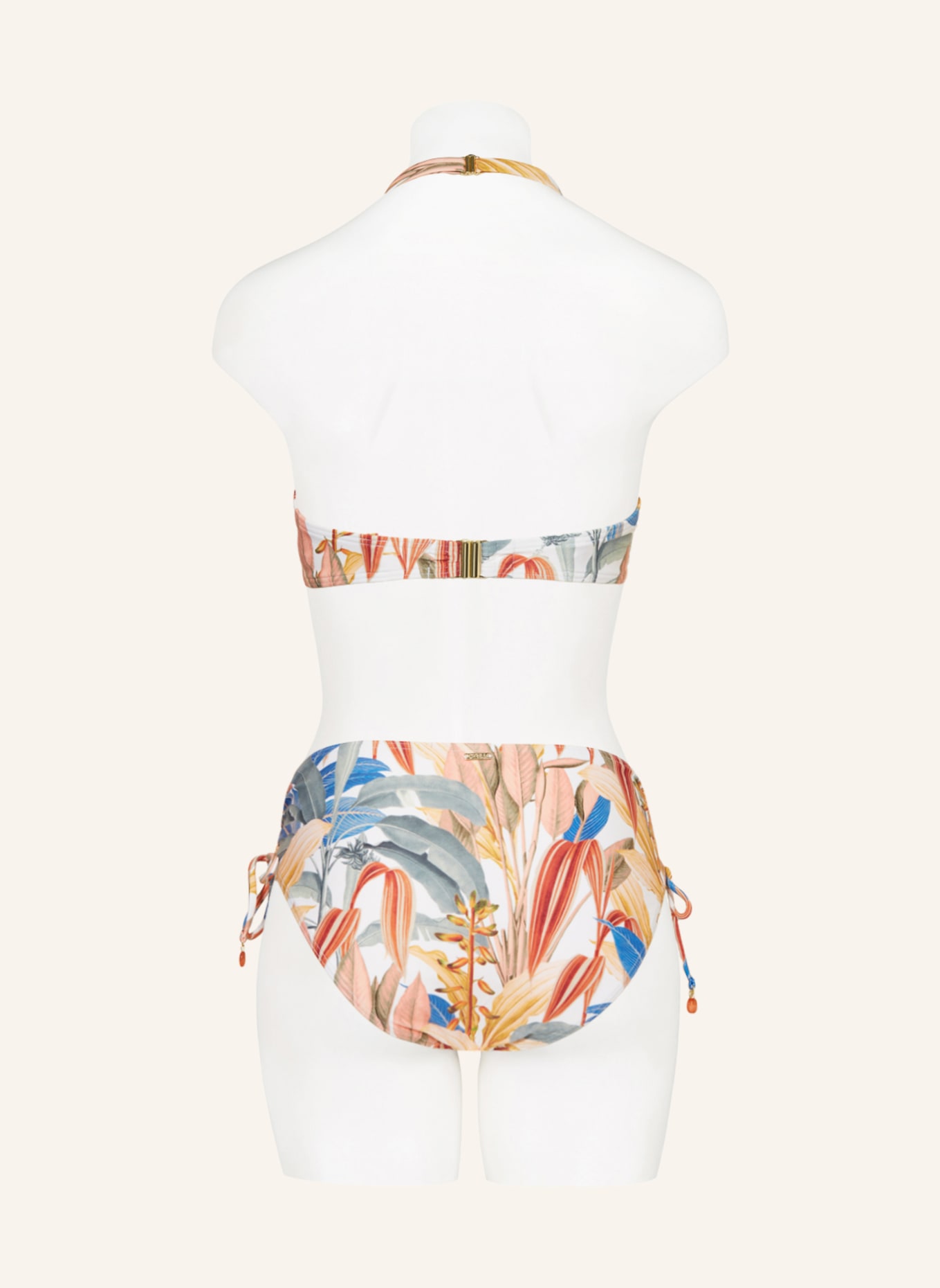 CYELL Bandeau bikini top TROPICAL CATCH, Color: ECRU/ SALMON/ BLUE (Image 6)
