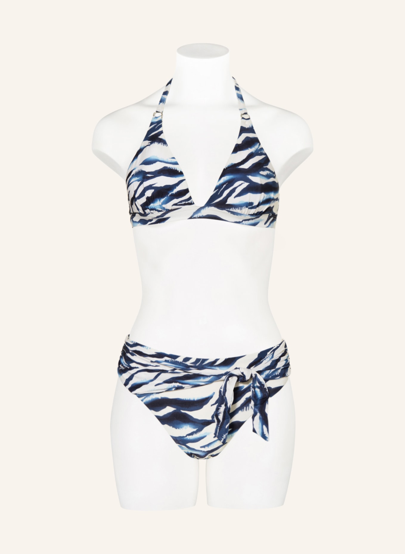 CYELL High-Waist-Bikini-Hose WAVY WATER, Farbe: WEISS/ BLAU (Bild 2)