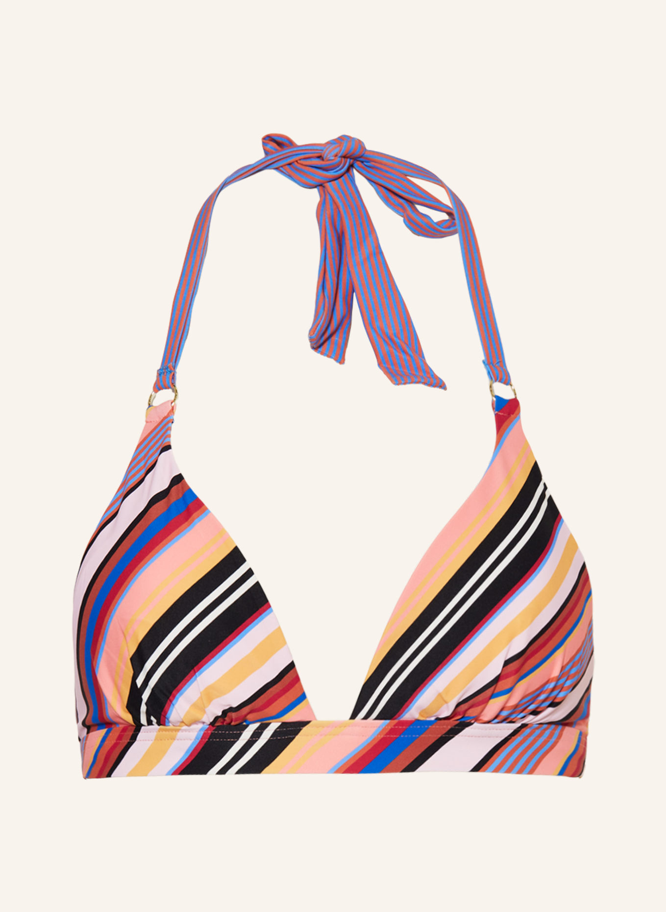 CYELL Triangel-Bikini-Top JUICY STRIPE, Farbe: BLAU/ ROSA/ SCHWARZ (Bild 1)
