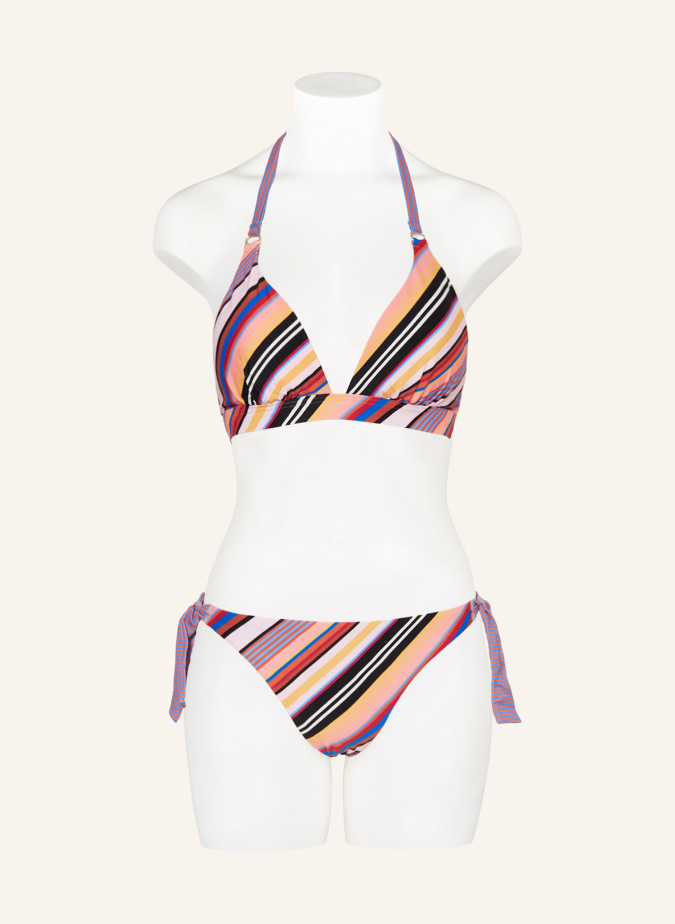 CYELL Triangle bikini top JUICY STRIPE, Color: BLUE/ PINK/ BLACK (Image 2)