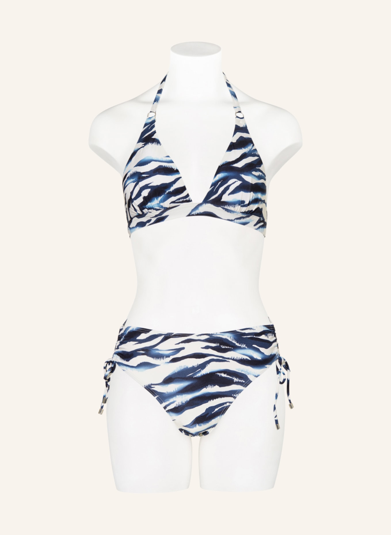 CYELL High-waist bikini bottoms WAVY WATER, Color: WHITE/ BLUE (Image 2)