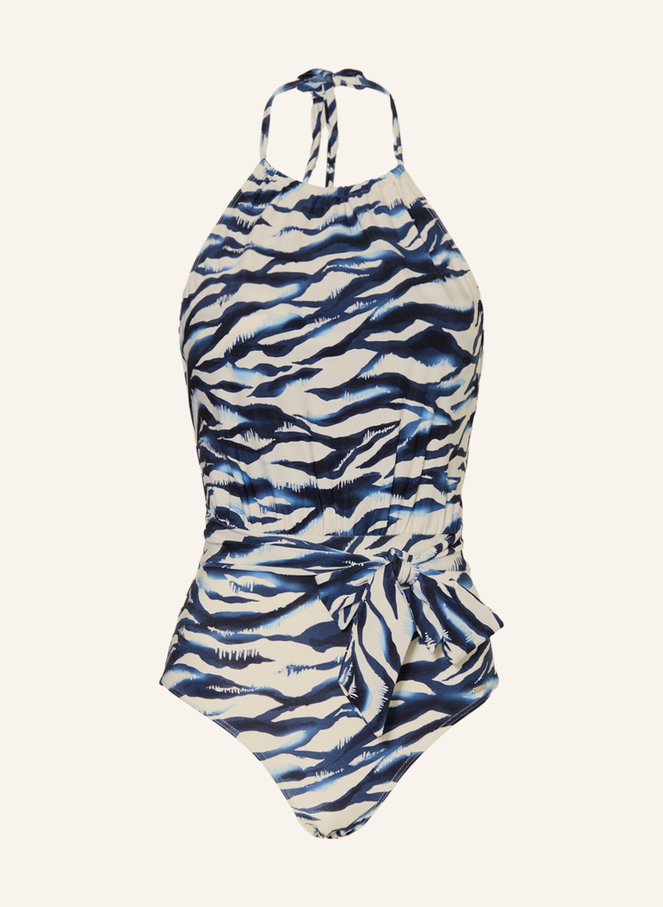 CYELL Strój kąpielowy wiązany na szyi WAVY WATER, Kolor: BIAŁY/ NIEBIESKI (Obrazek 1)