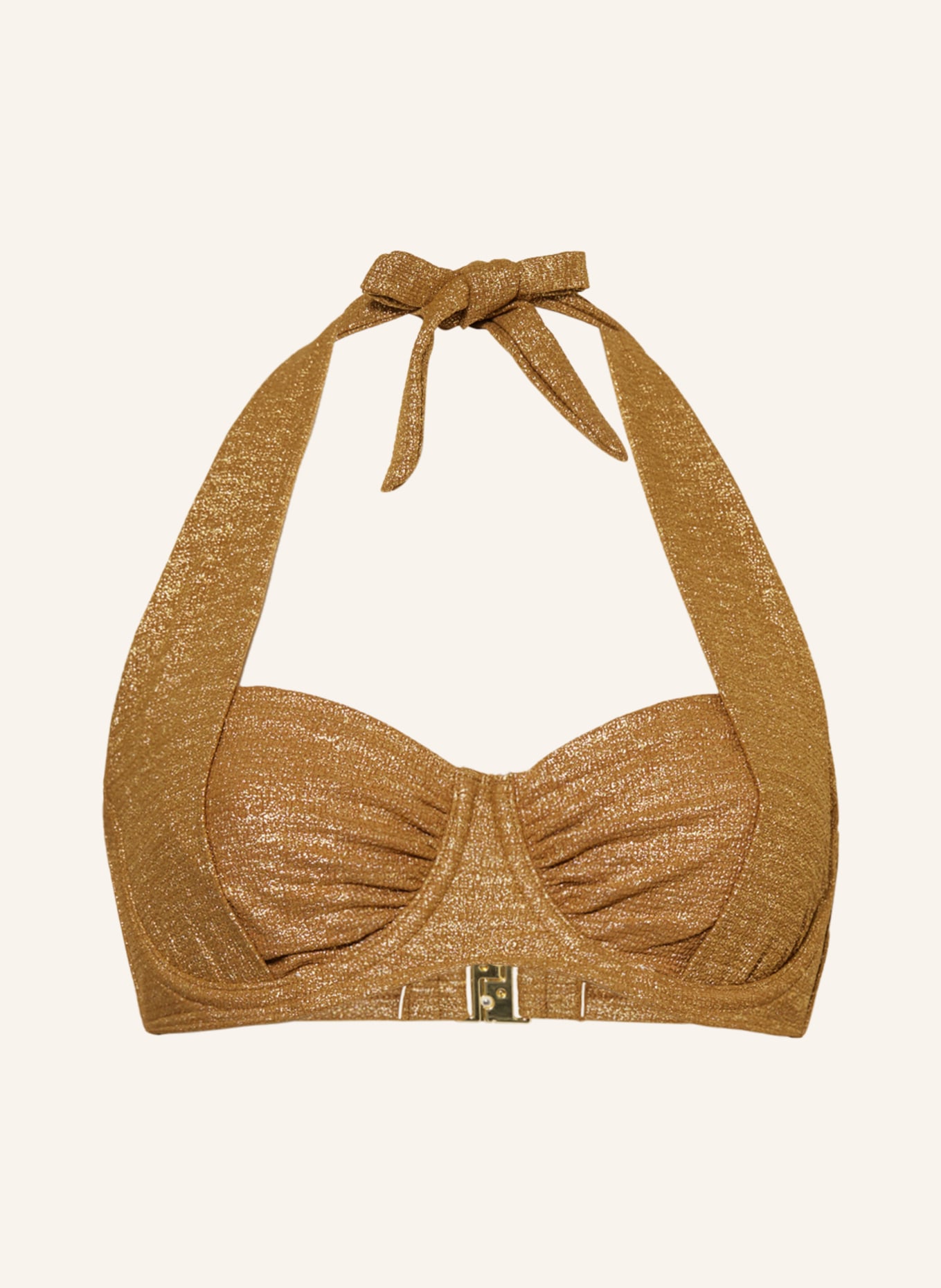 CYELL Halter neck bikini top DESERT GLOW with glitter thread, Color: GOLD (Image 1)