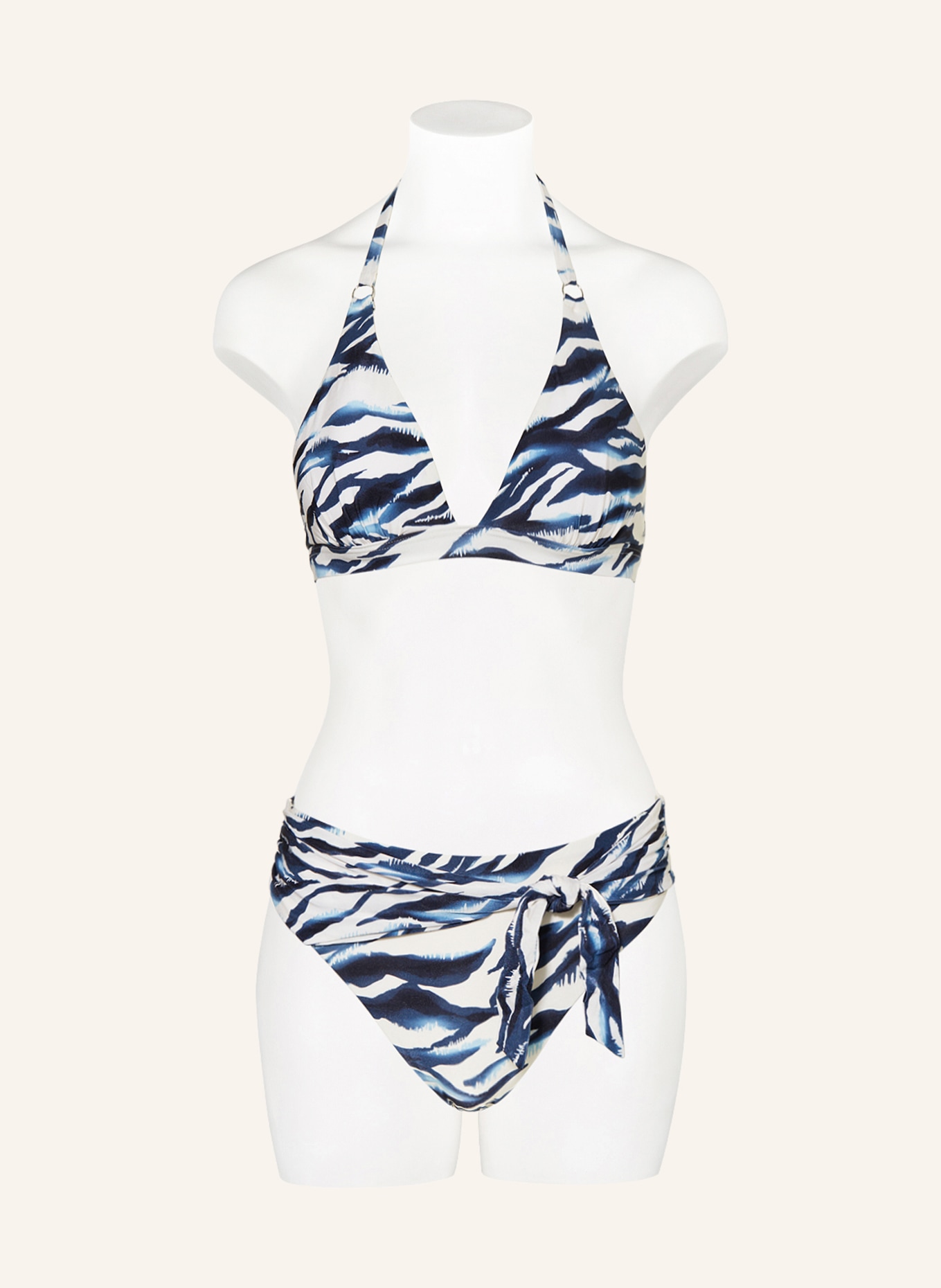 CYELL Halter neck bikini top WAVY WATER, Color: BLUE/ WHITE (Image 2)