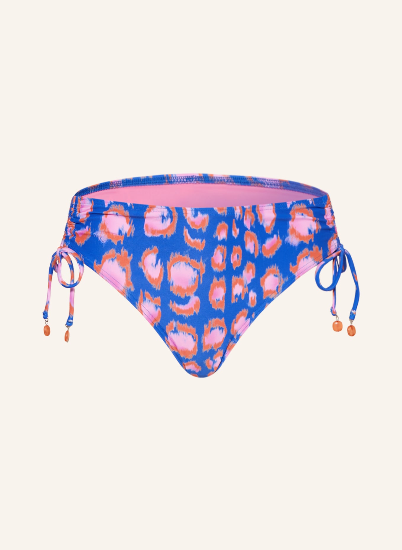 CYELL Dół od bikini z wysokim stanem SNEAKY LEOPARD, Kolor: NIEBIESKI/ RÓŻOWY/ POMARAŃCZOWY (Obrazek 1)
