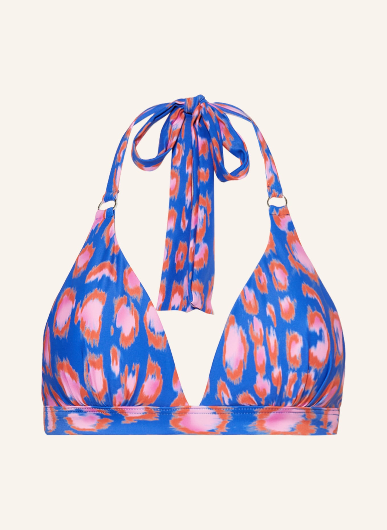 CYELL Triangle bikini top SNEAKY LEOPARD, Color: BLUE/ ORANGE/ PINK (Image 1)