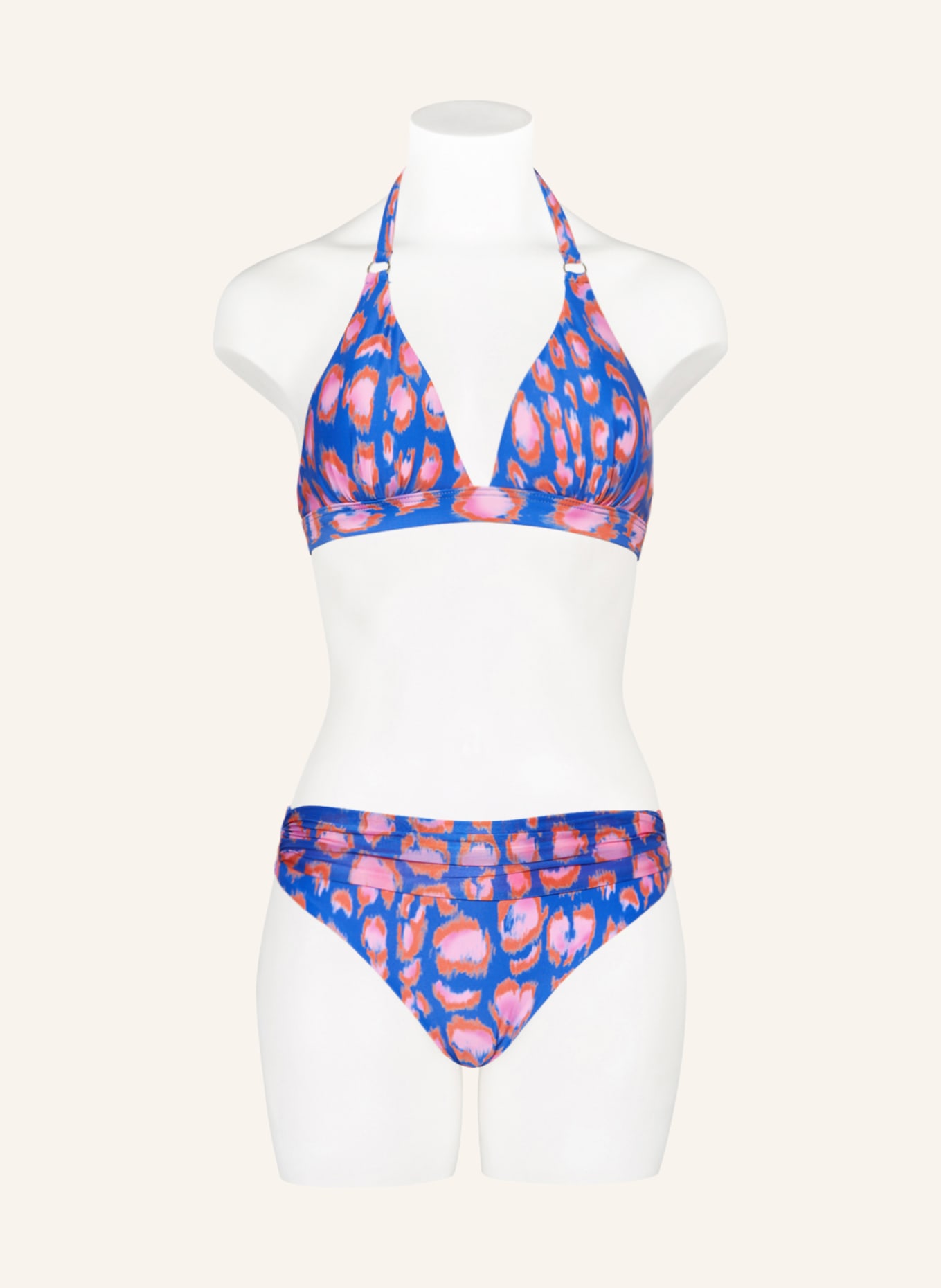 CYELL Triangle bikini top SNEAKY LEOPARD, Color: BLUE/ ORANGE/ PINK (Image 2)