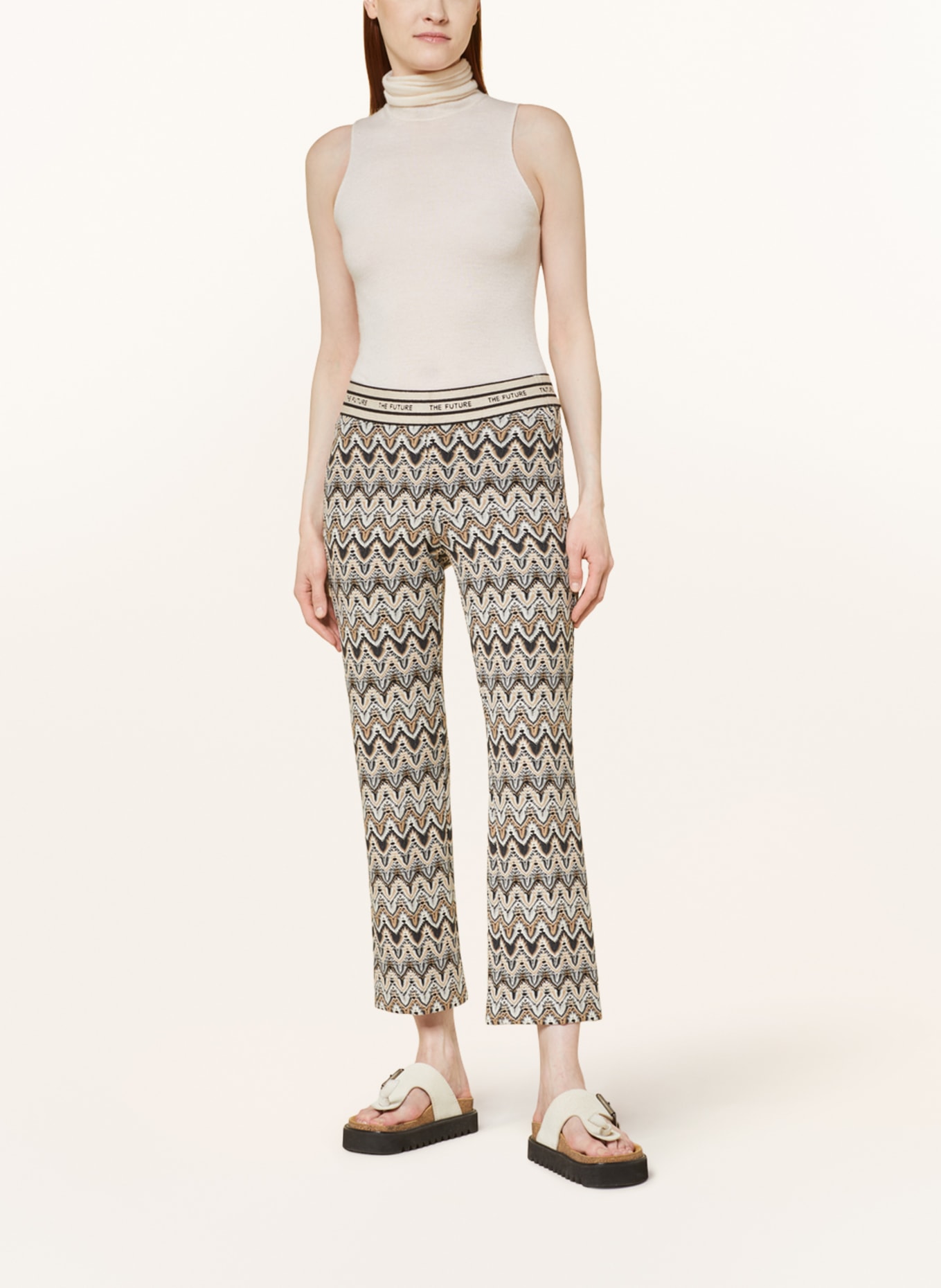 CAMBIO Wide leg trousers RANEE, Color: WHITE/ BEIGE/ GRAY (Image 2)