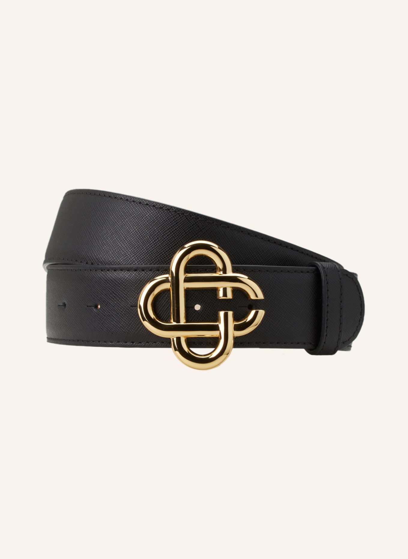 Casablanca Leather belt, Color: BLACK/ GOLD (Image 1)