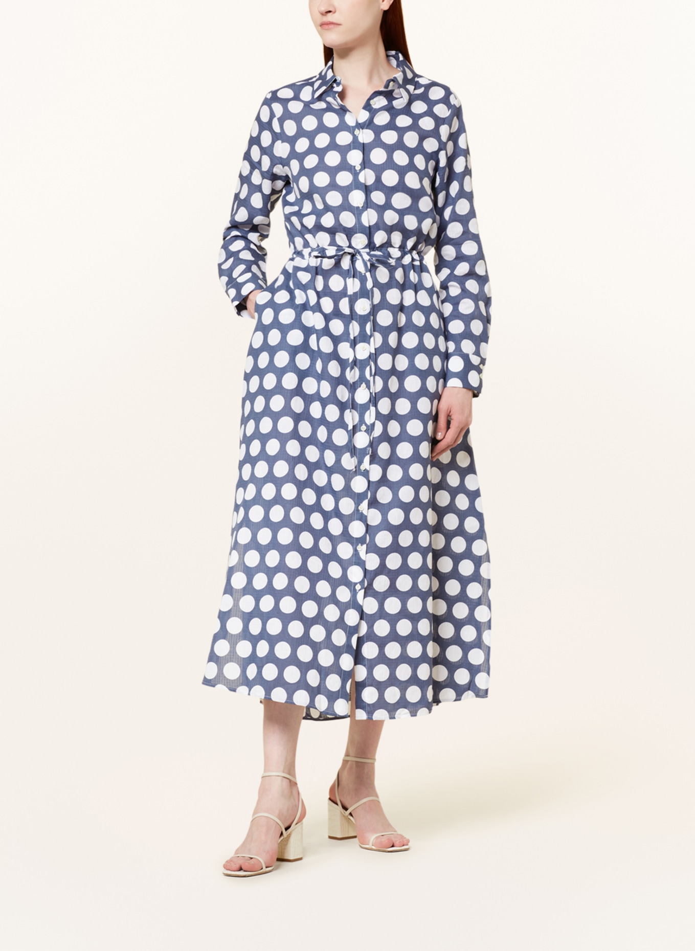 lilienfels Linen dress, Color: BLUE GRAY/ WHITE (Image 2)