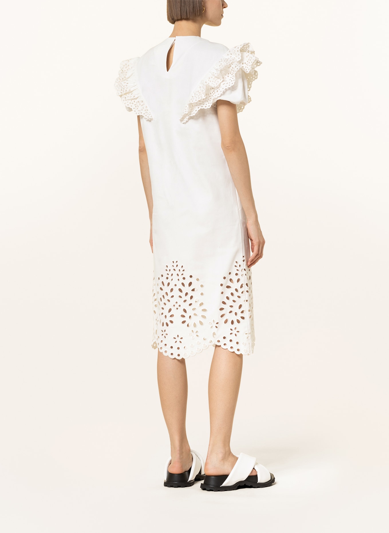 SPORTMAX Dress BANDA with lace and ruffles, Color: ECRU (Image 3)