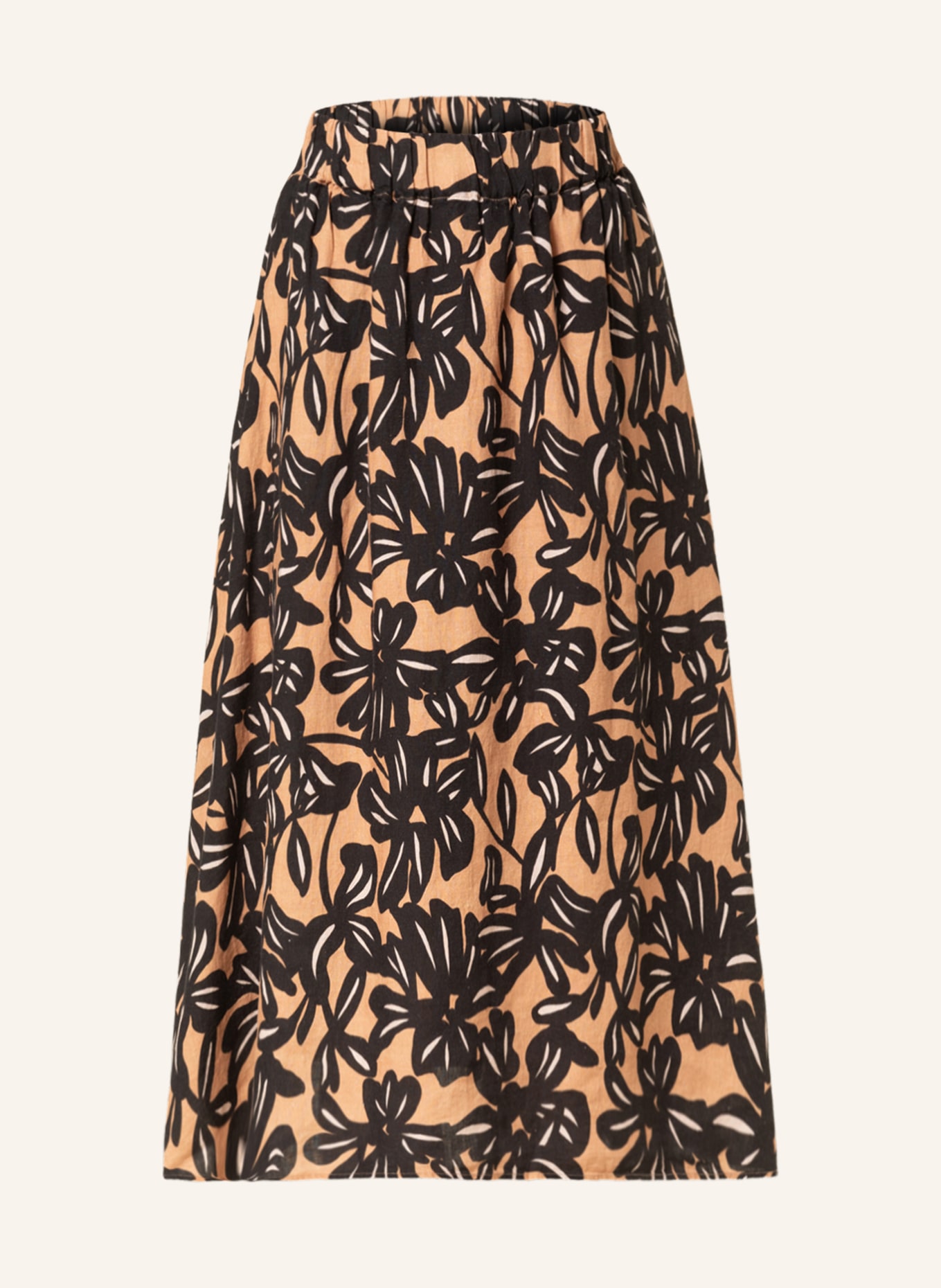 darling harbour Linen skirt, Color: COGNAC/ BLACK (Image 1)