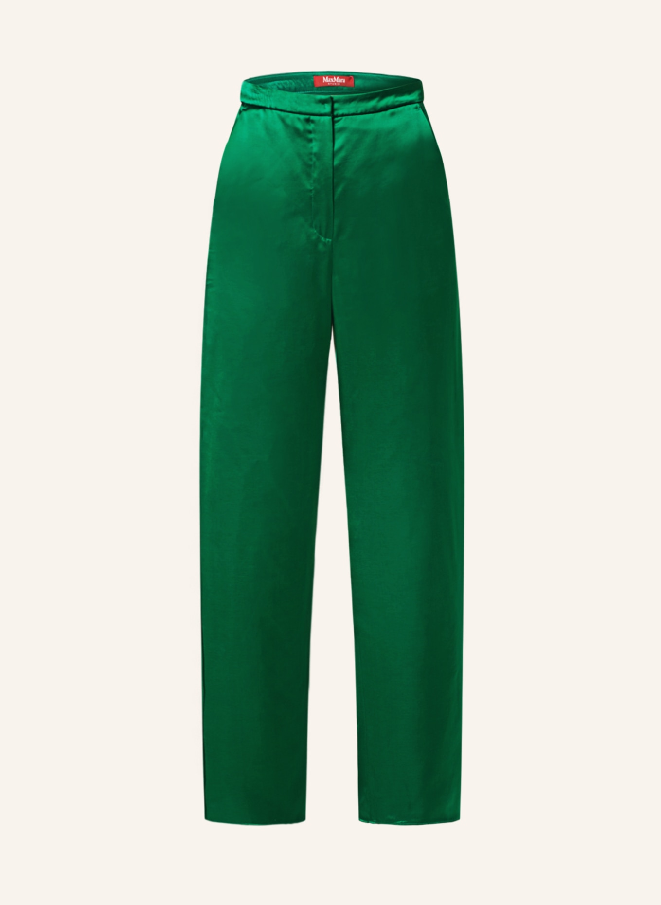 MaxMara STUDIO Satin trousers UMBRO, Color: GREEN (Image 1)