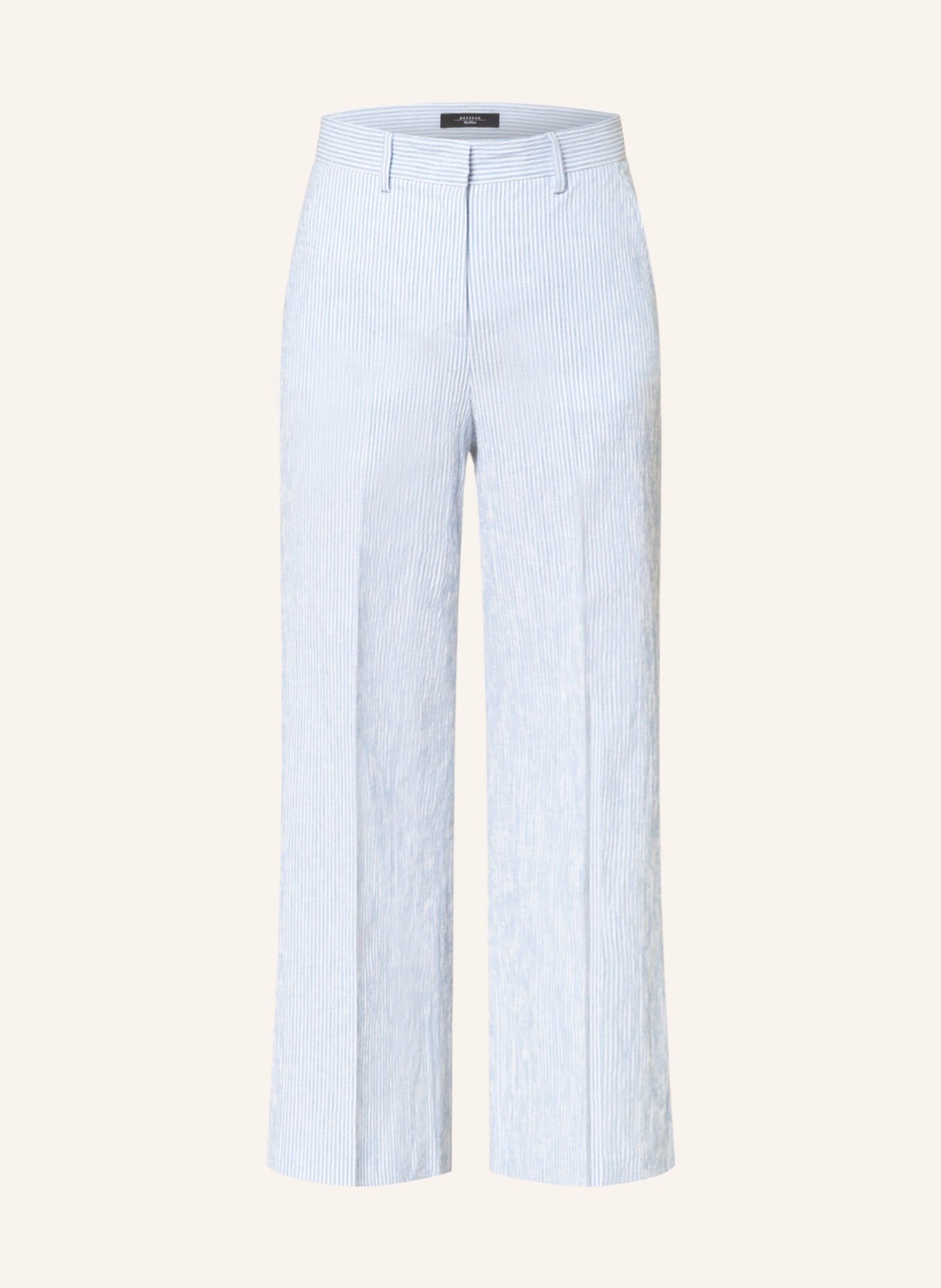 WEEKEND MaxMara 7/8 trousers GLEBA, Color: LIGHT BLUE/ WHITE (Image 1)