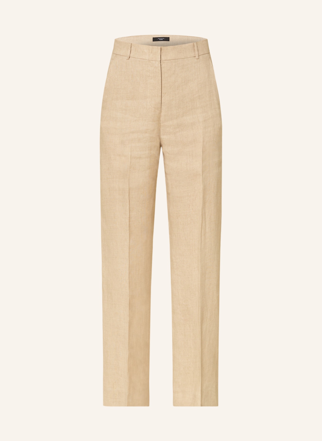 WEEKEND MaxMara Wide leg trousers MALIZIA made of linen, Color: BEIGE (Image 1)