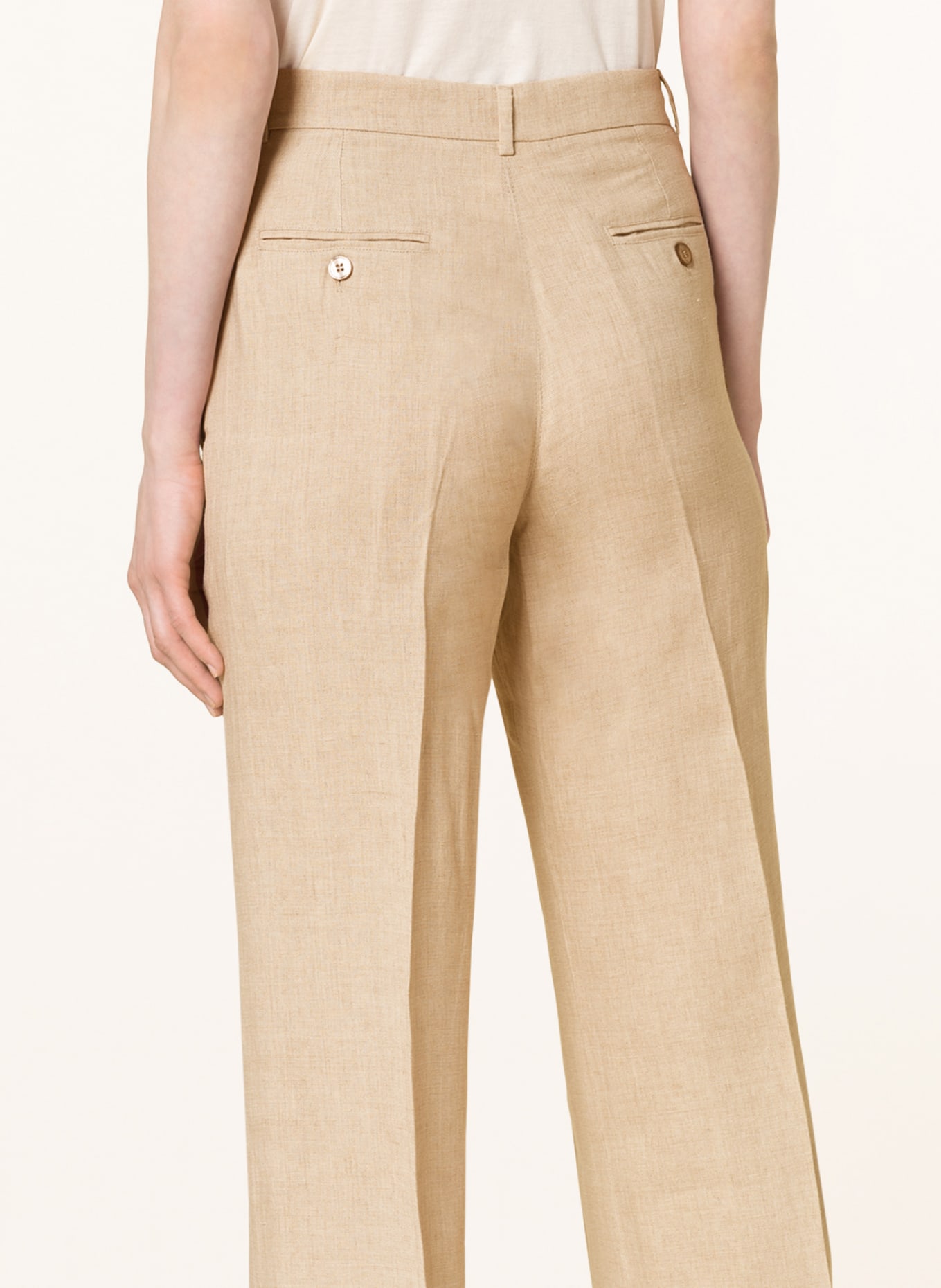 WEEKEND MaxMara Wide leg trousers MALIZIA made of linen, Color: BEIGE (Image 5)