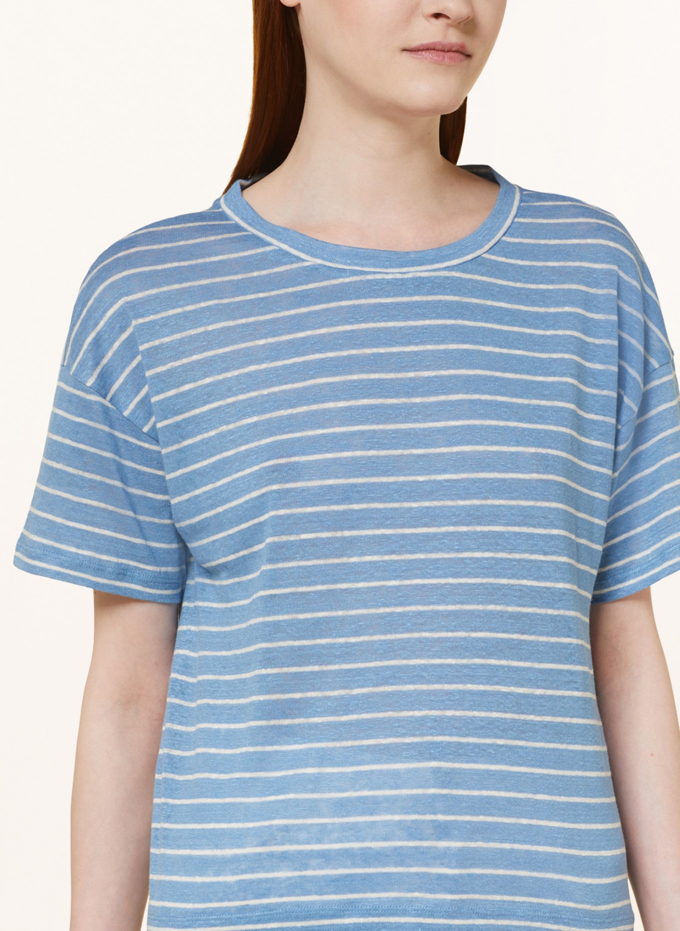WEEKEND MaxMara Knit shirt BALIA in linen, Color: BLUE/ WHITE (Image 4)