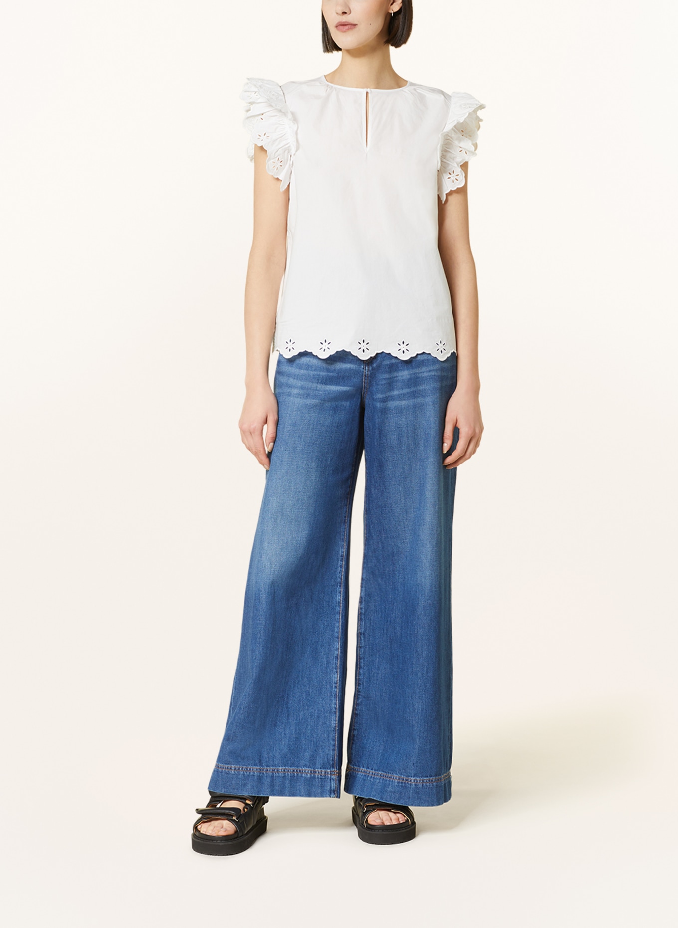 WEEKEND MaxMara Shirt blouse GIULIOT with lace, Color: WHITE (Image 2)