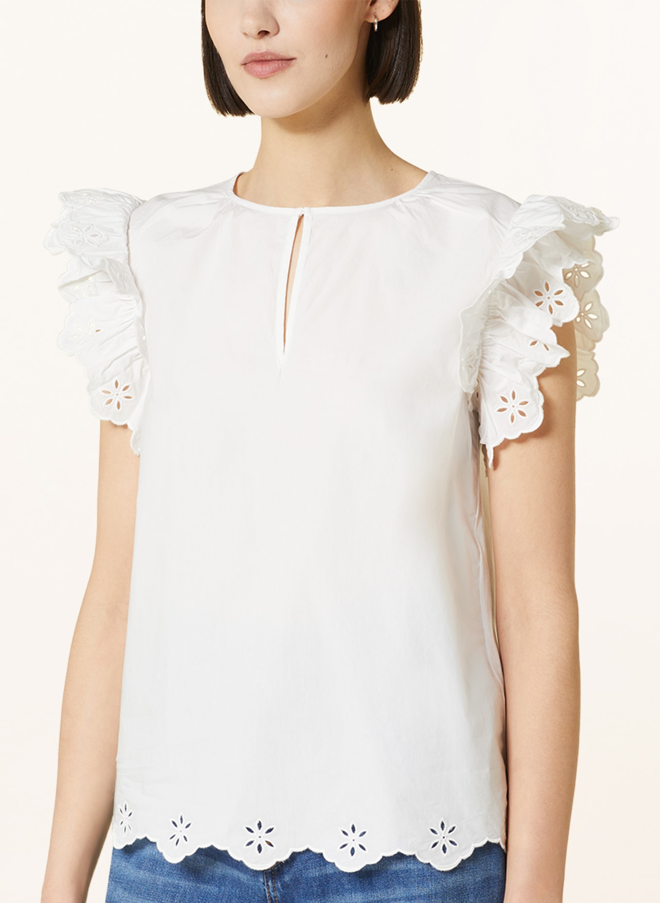 WEEKEND MaxMara Shirt blouse GIULIOT with lace, Color: WHITE (Image 4)