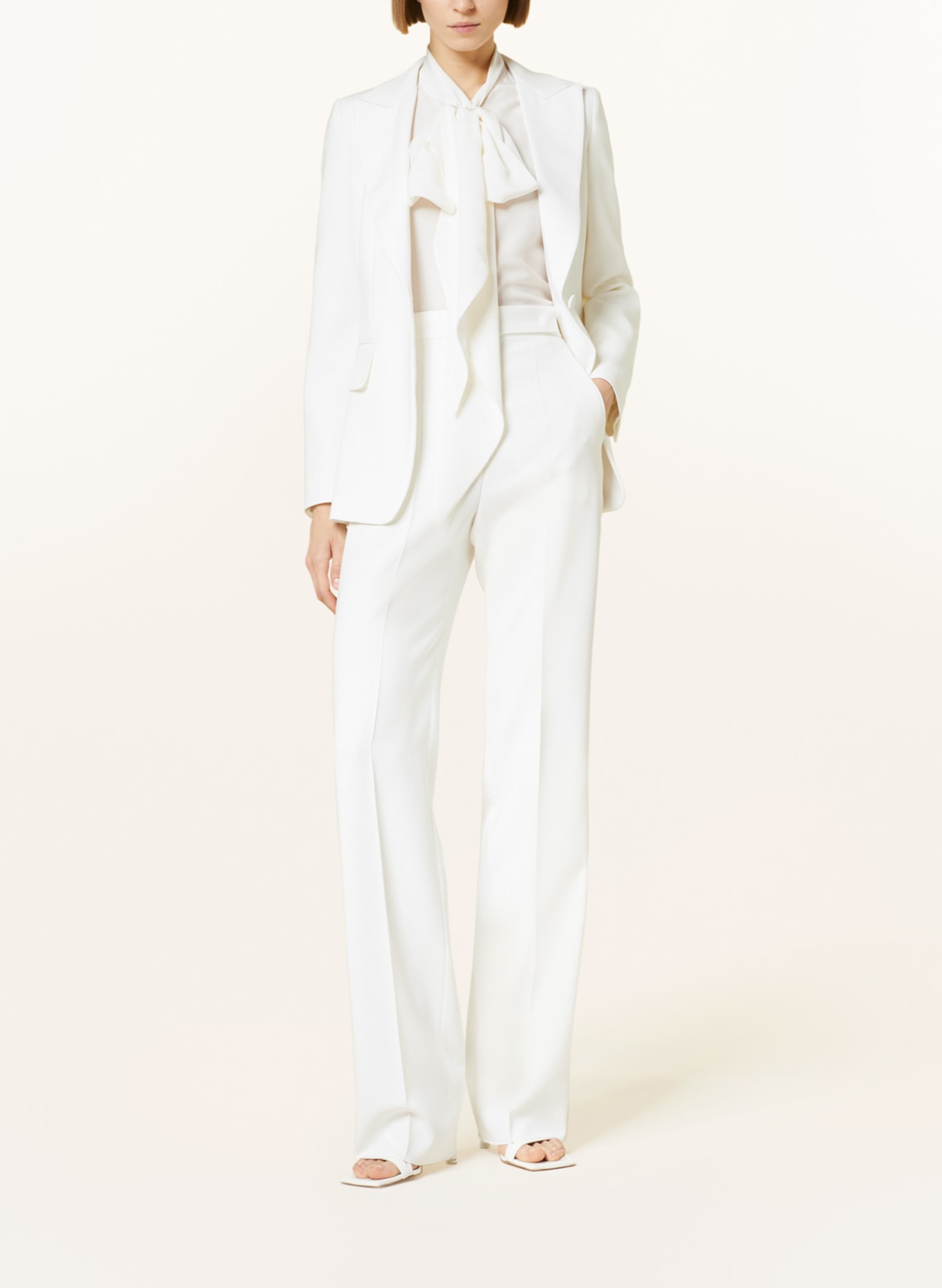 Max Mara Wide leg trousers GALLES with tuxedo stripes, Color: WHITE (Image 2)