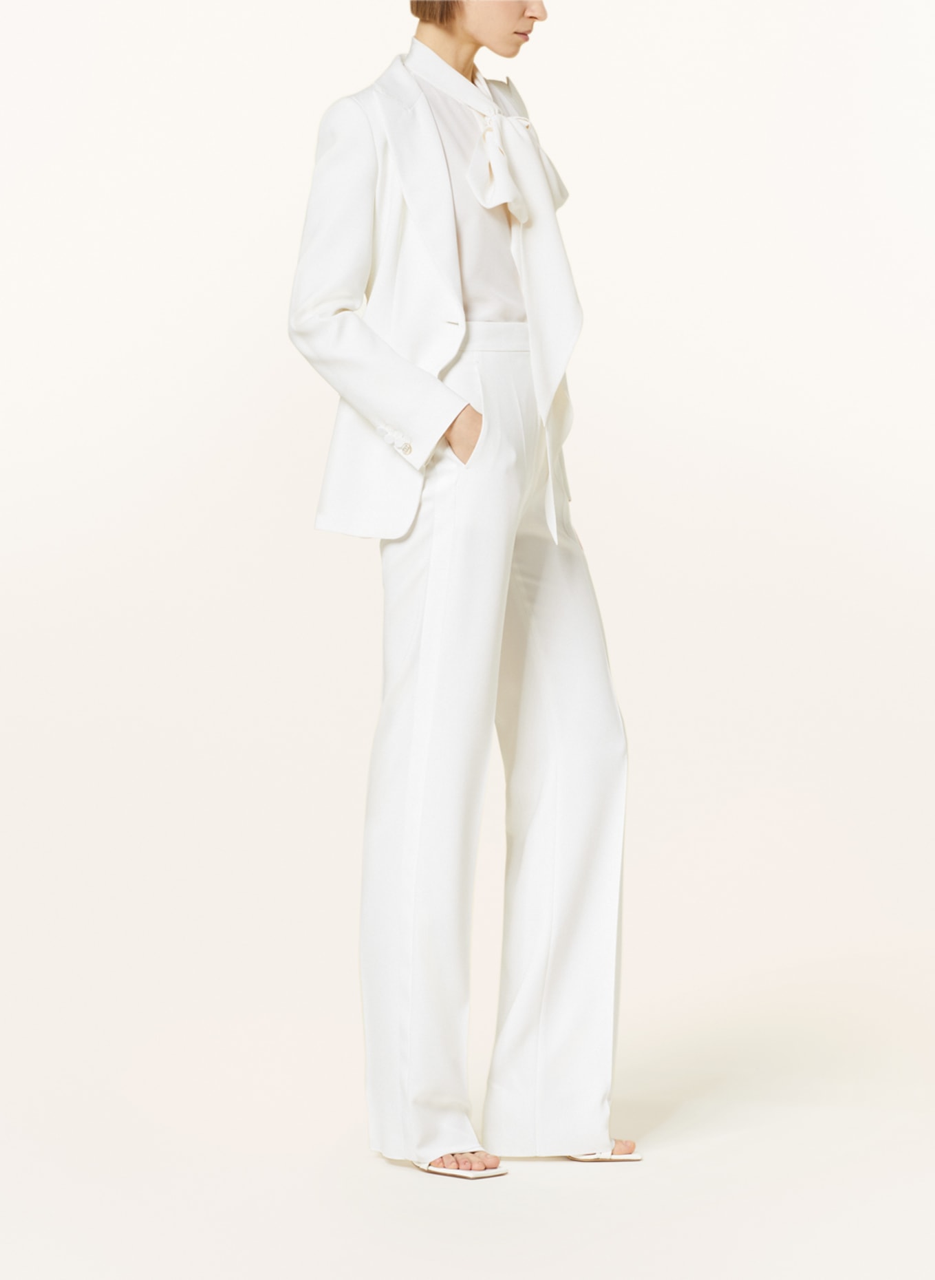 Max Mara Wide leg trousers GALLES with tuxedo stripes, Color: WHITE (Image 4)