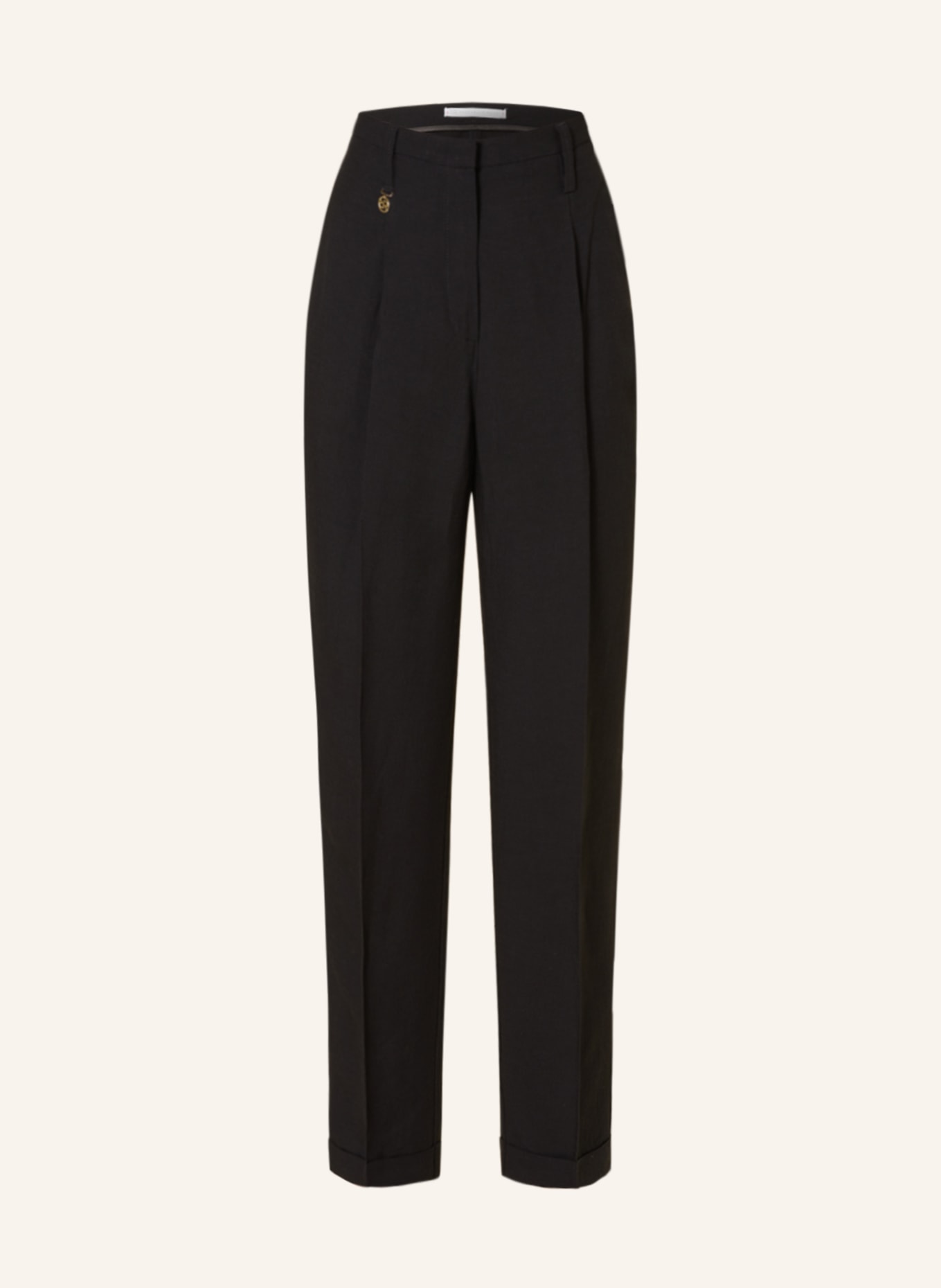RAFFAELLO ROSSI Wide leg trousers IMALA with linen , Color: BLACK (Image 1)