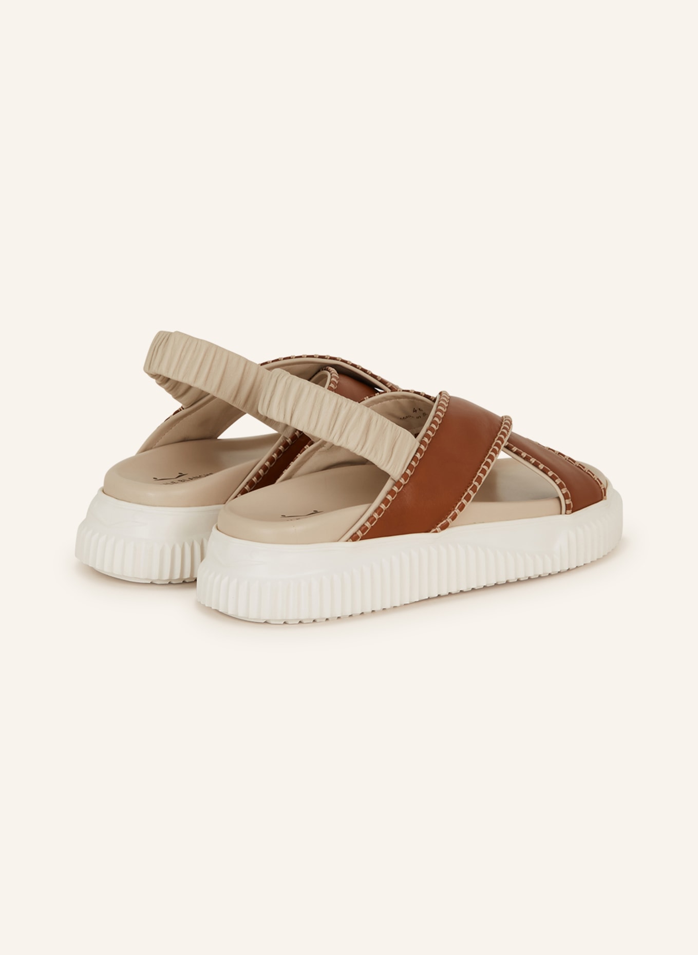 VOILE BLANCHE Platform sandals SWAMI, Color: BEIGE/ COGNAC (Image 2)