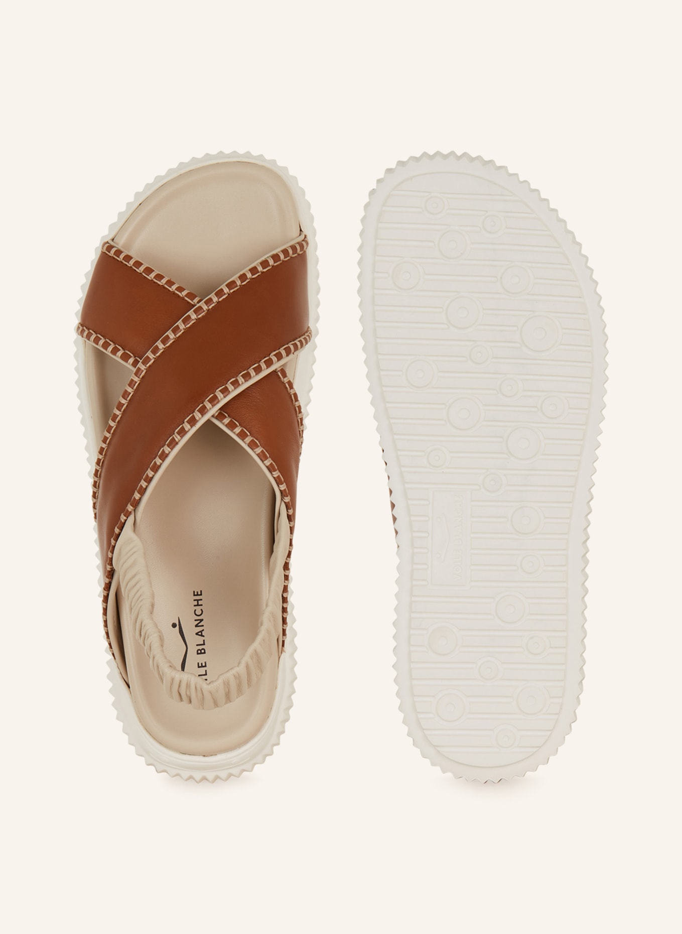 VOILE BLANCHE Platform sandals SWAMI, Color: BEIGE/ COGNAC (Image 5)