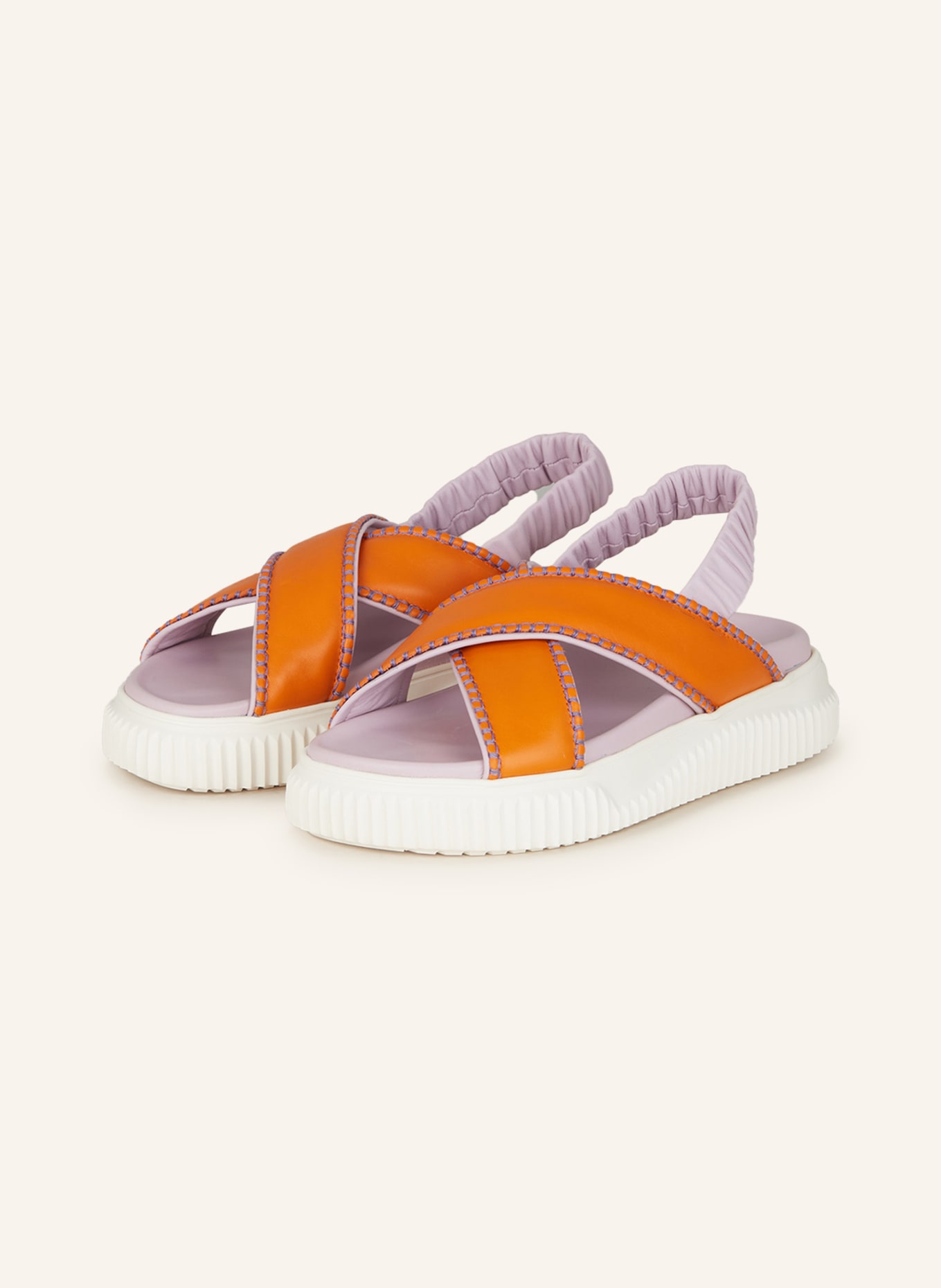 VOILE BLANCHE Platform sandals SWAMI, Color: ORANGE/ LIGHT PURPLE (Image 1)