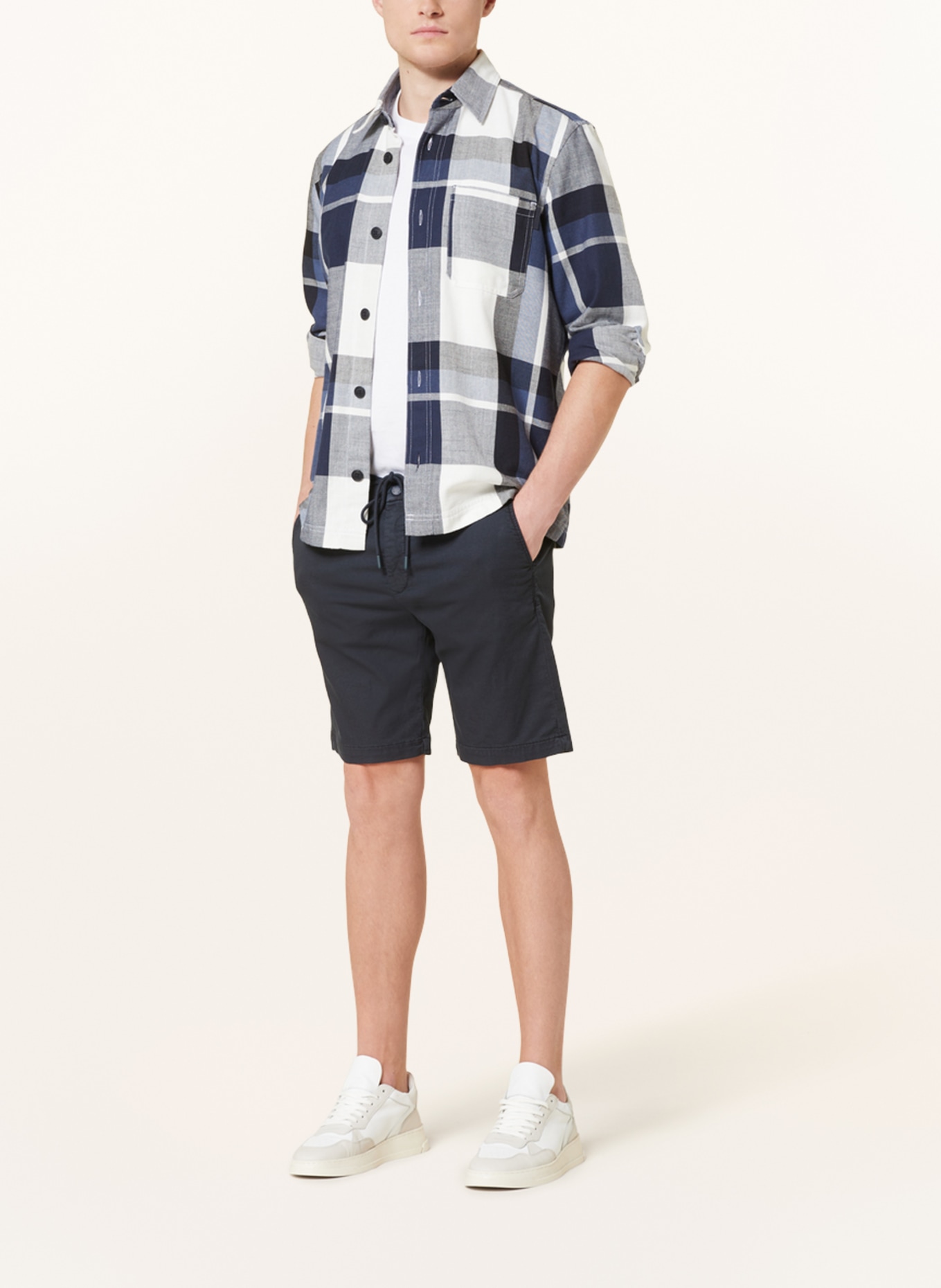 MAC Chino šortky JOG´N SHORT: TMAVĚ MODRÁ