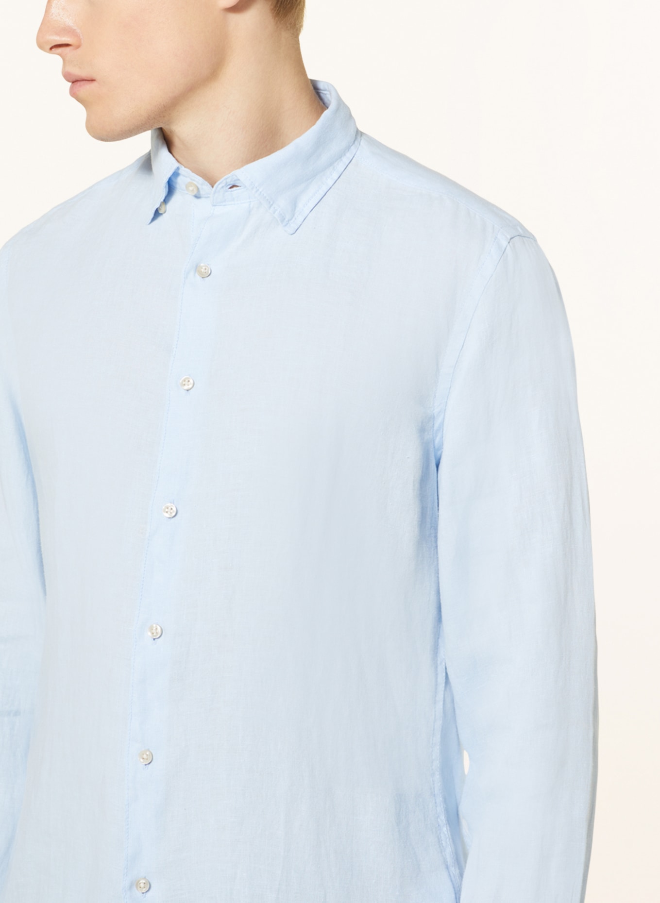 CINQUE Linen shirt CISTEVE slim Fit, Color: LIGHT BLUE (Image 4)