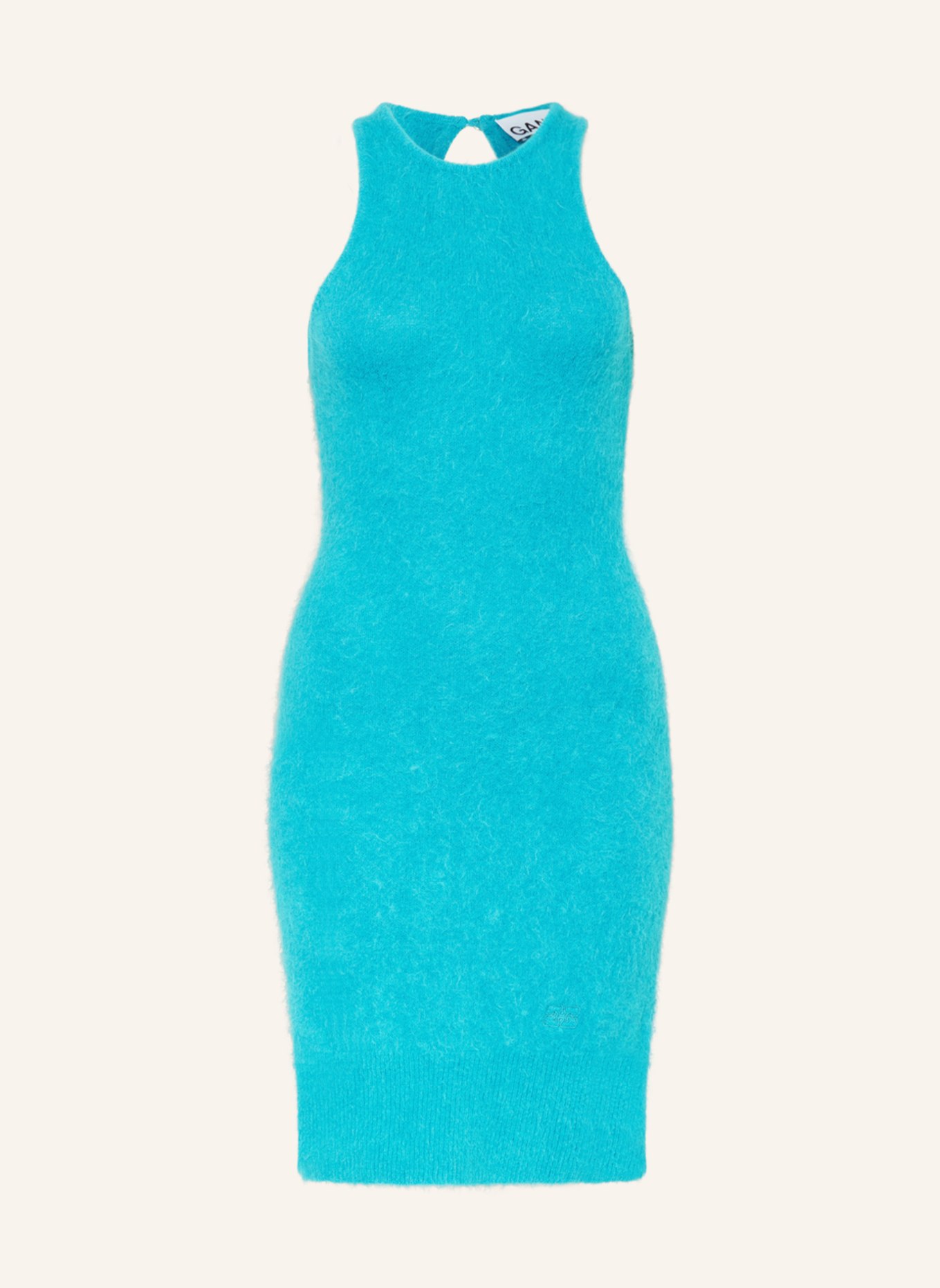 GANNI Knit dress with alpaca, Color: TURQUOISE (Image 1)