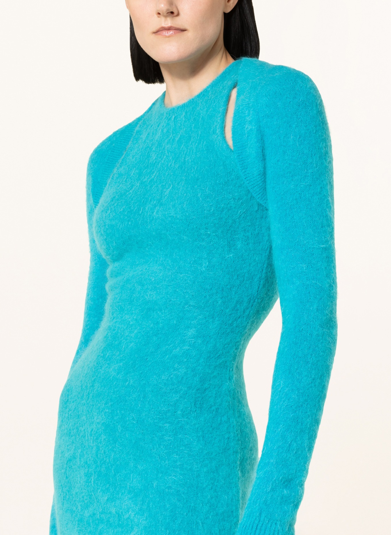 GANNI Knitted bolero with alpaca, Color: TURQUOISE (Image 4)