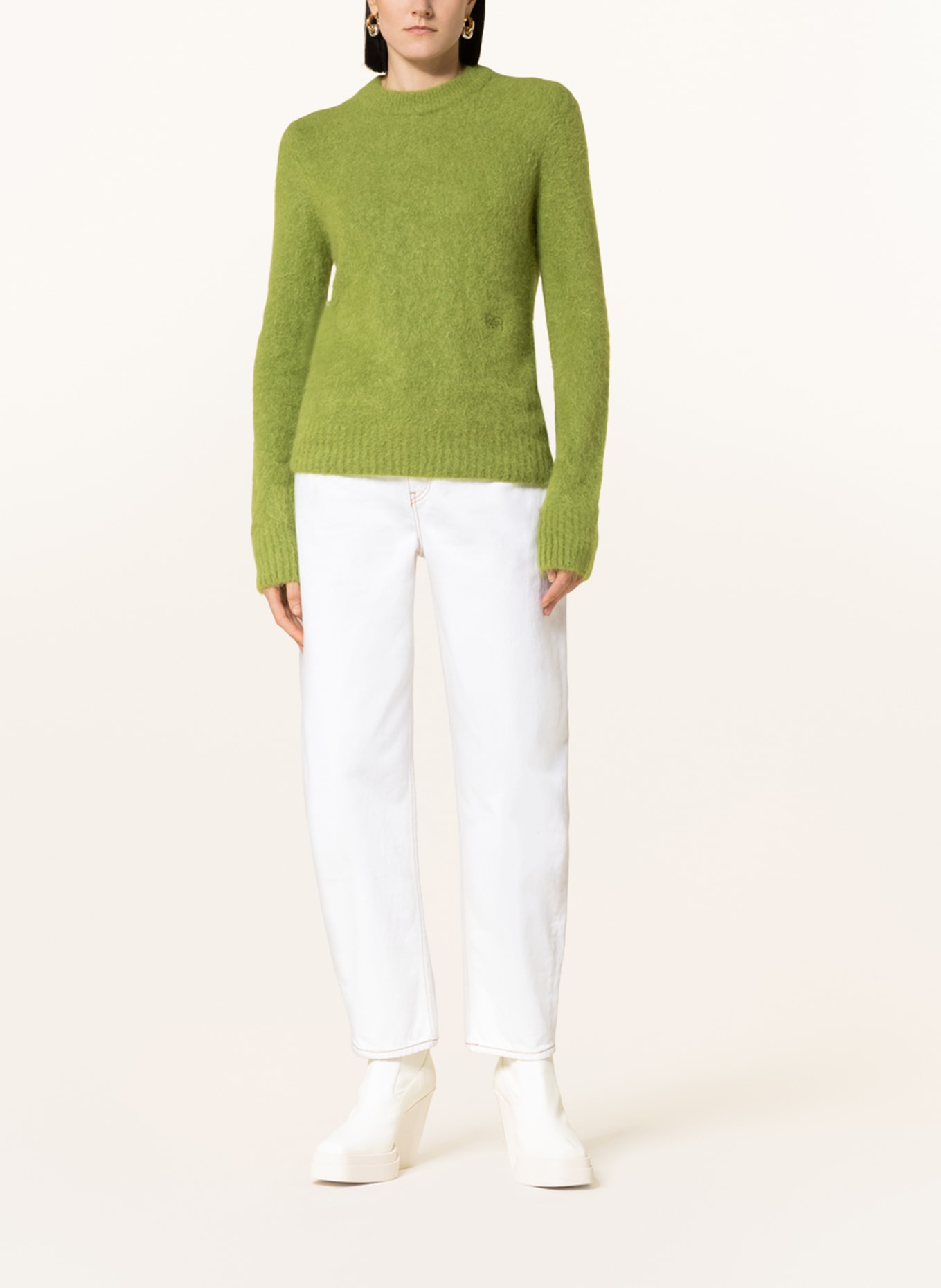 GANNI Pullover mit Alpaka, Farbe: HELLGRÜN (Bild 2)