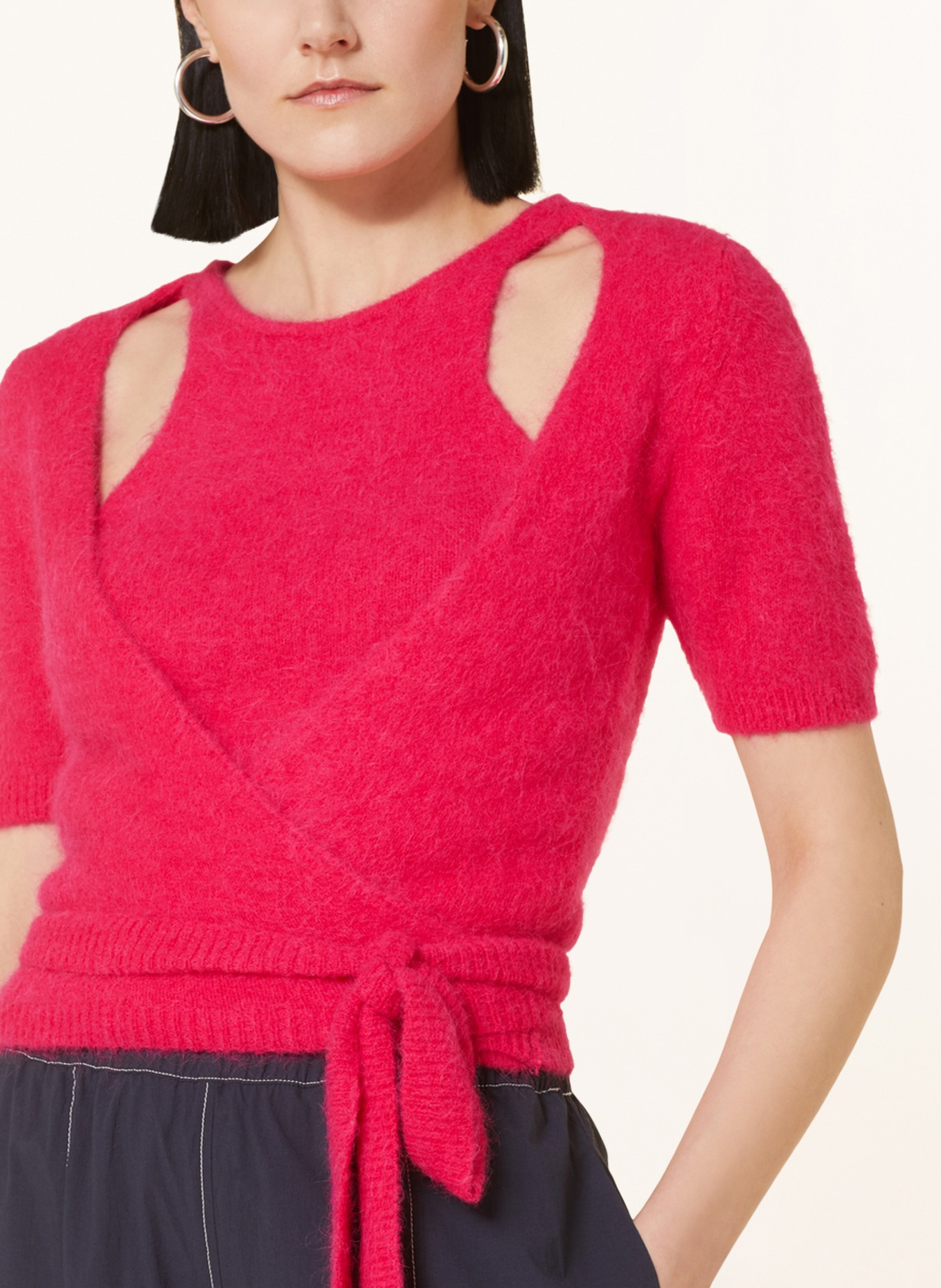 GANNI Knit shirt with alpaca, Color: NEON PINK (Image 4)