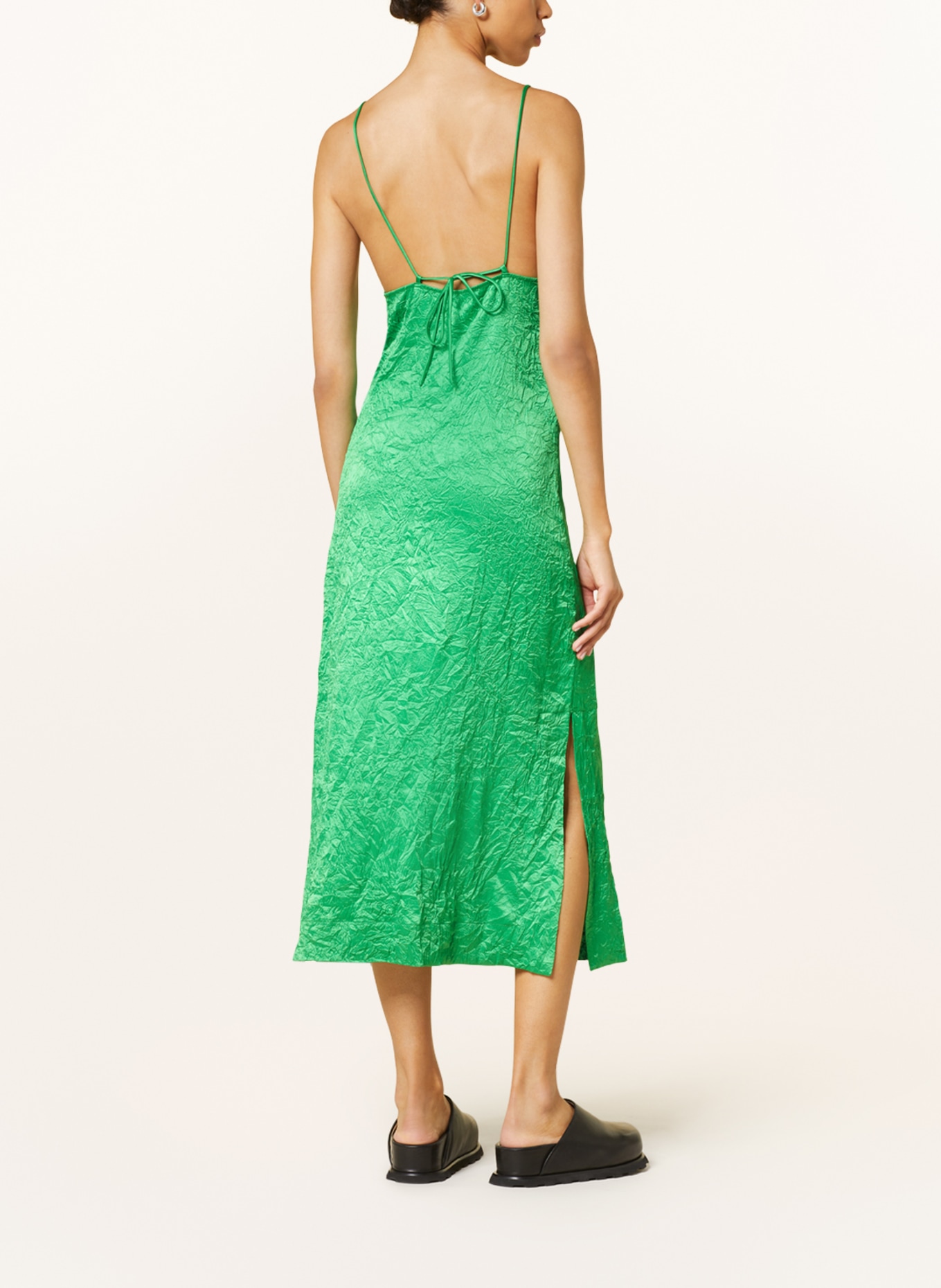 GANNI Satin dress, Color: GREEN (Image 3)