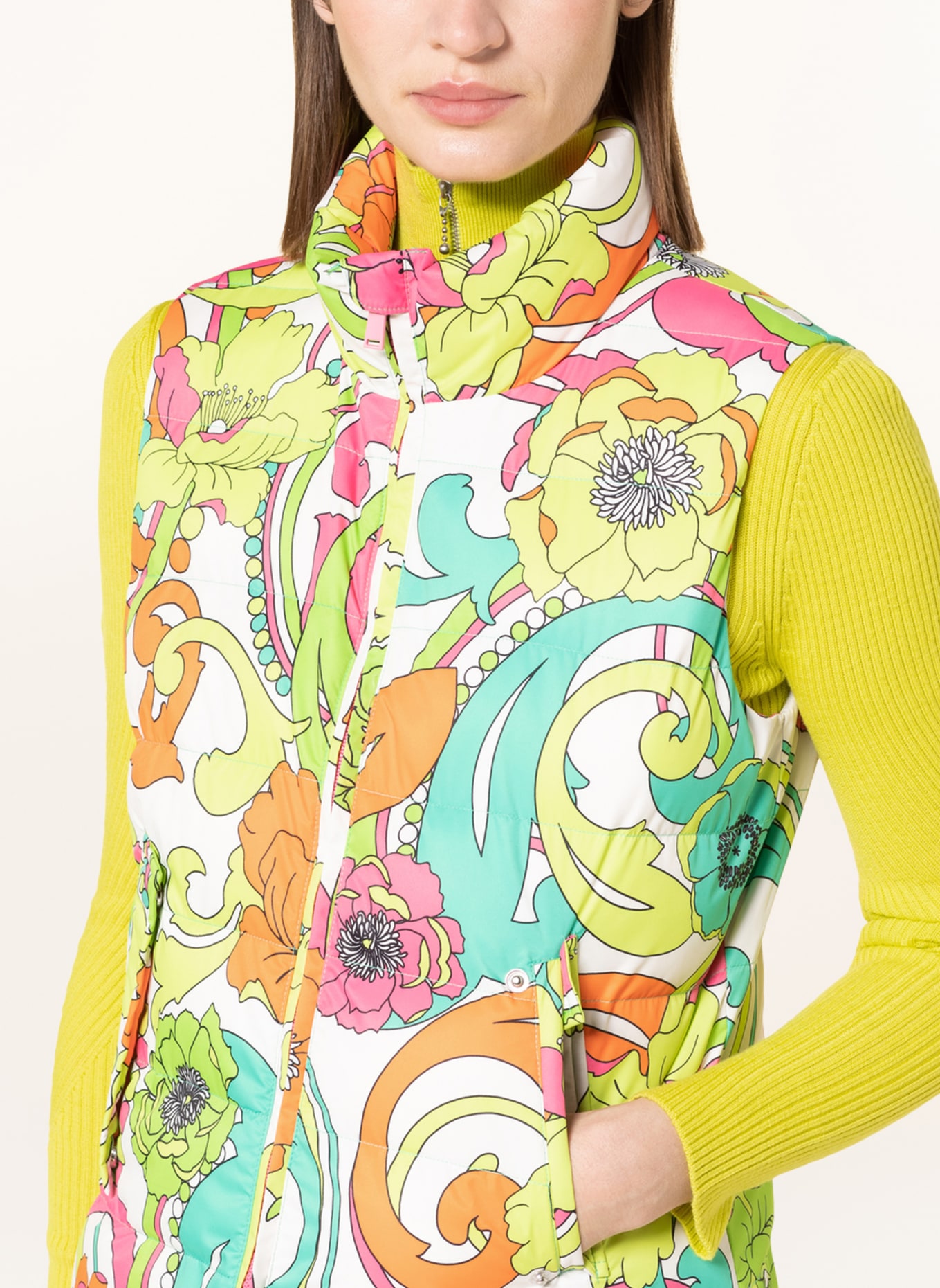 Princess GOES HOLLYWOOD Quilted vest , Color: GREEN/ LIGHT GREEN/ ORANGE (Image 4)