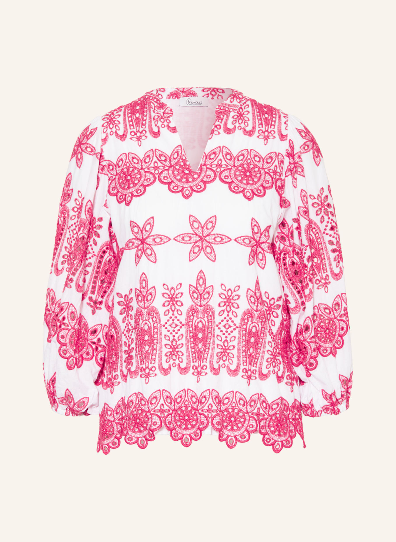 Princess GOES HOLLYWOOD Shirt blouse with lace , Color: PINK/ WHITE (Image 1)