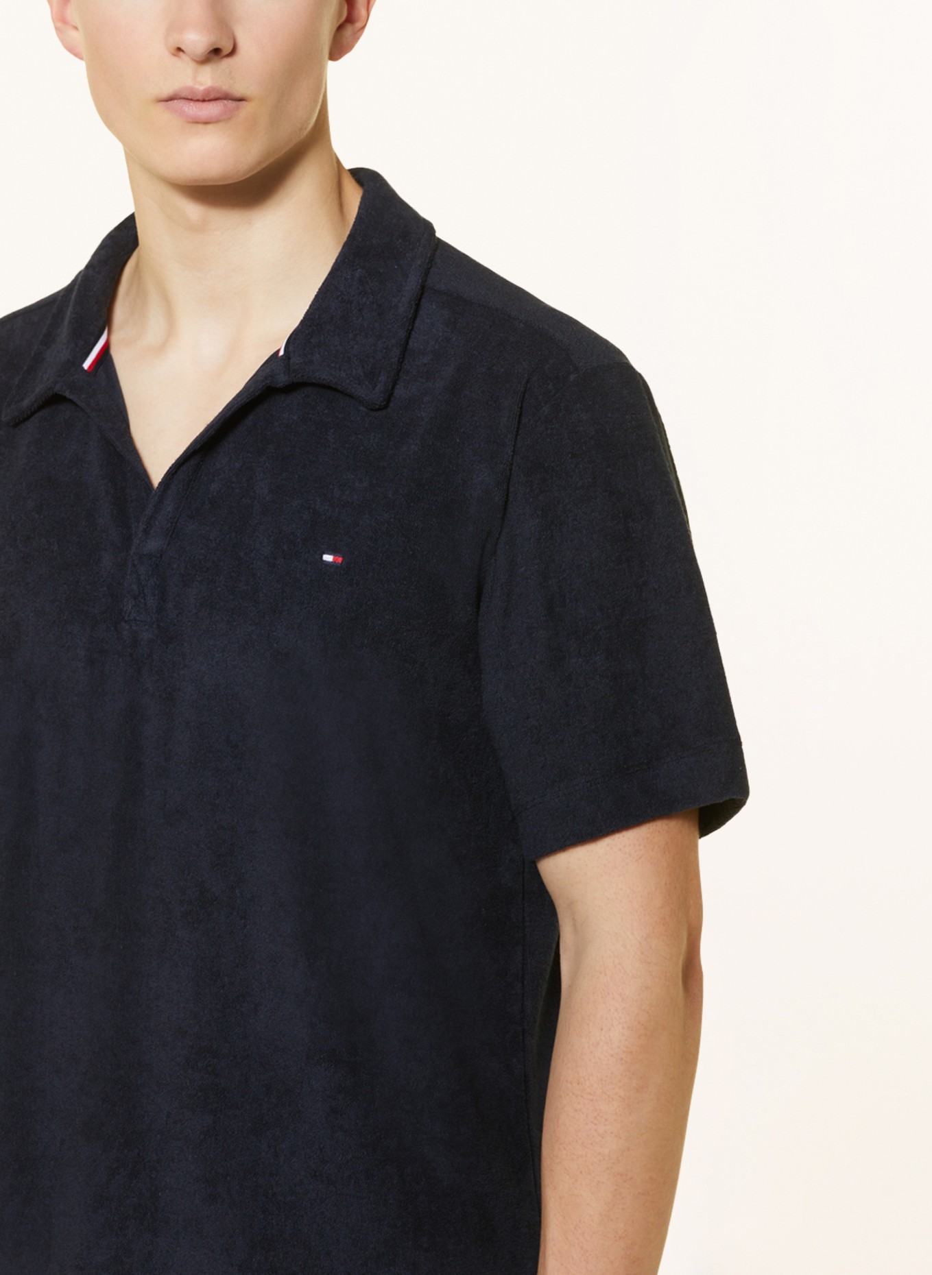 TOMMY HILFIGER Terry cloth polo shirt, Color: DARK BLUE (Image 4)